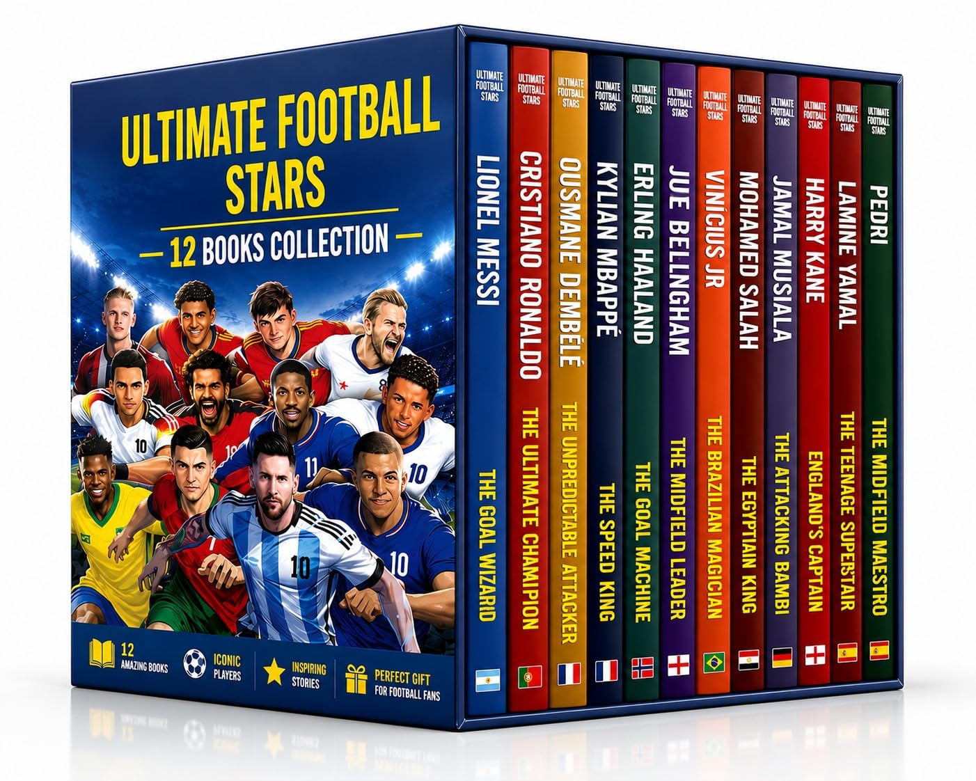 Ultimate Football Stars 12 Books Collection Set paperback biographies box set for ages 7-12