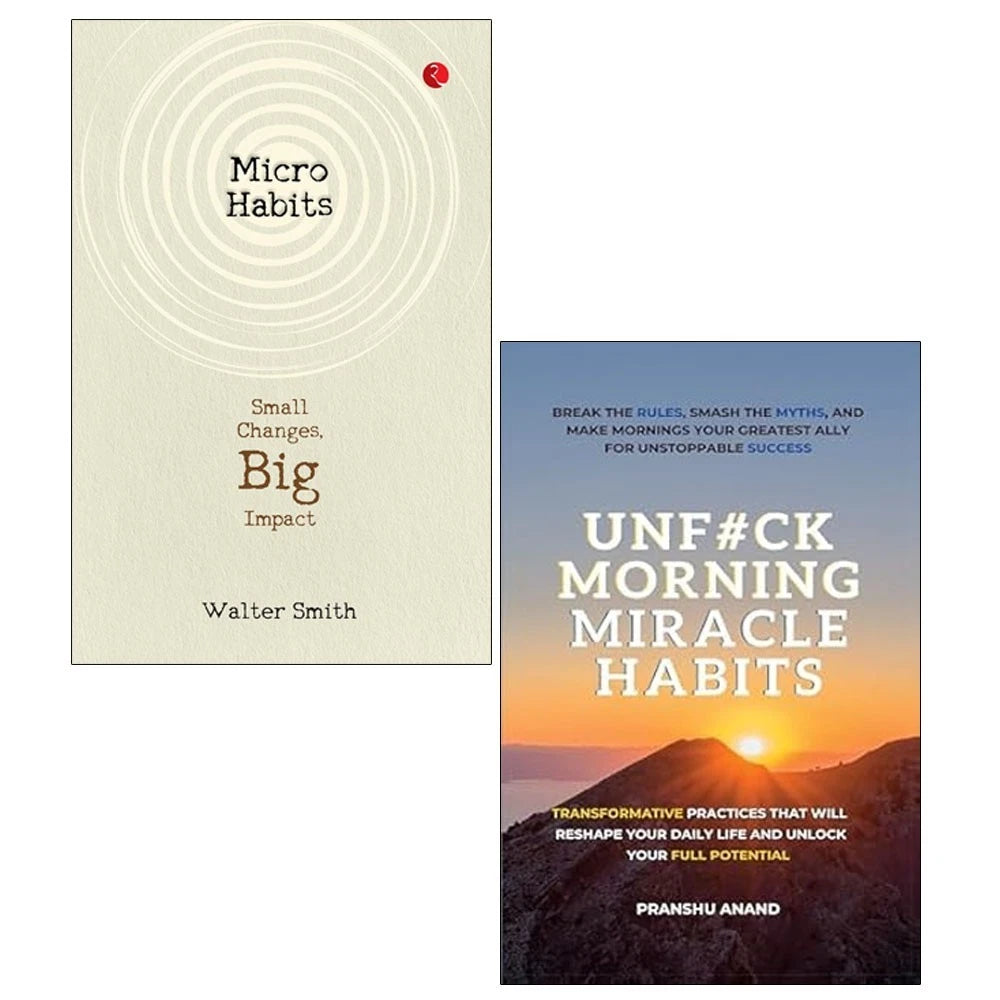 UnF#ck Morning Miracle Habits and Micro Habits 2 books collection set, paperback self-help books by Pranshu Anand and Walter Smith