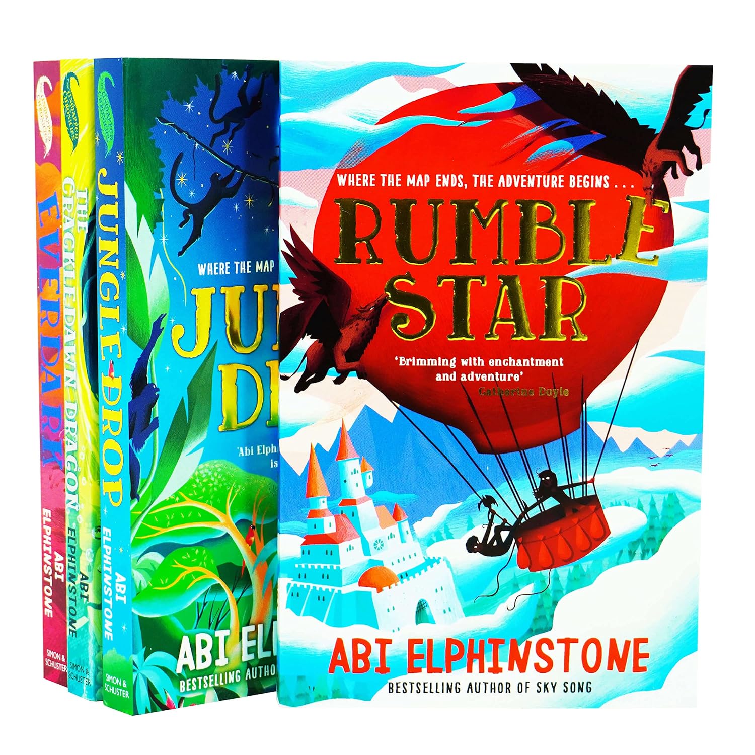 The Unmapped Chronicles 4 Books Collection Set by Abi Elphinstone - Rumblestar, Jungledrop, The Crackledawn Dragon, Everdark - Paperback - Ages 9-12