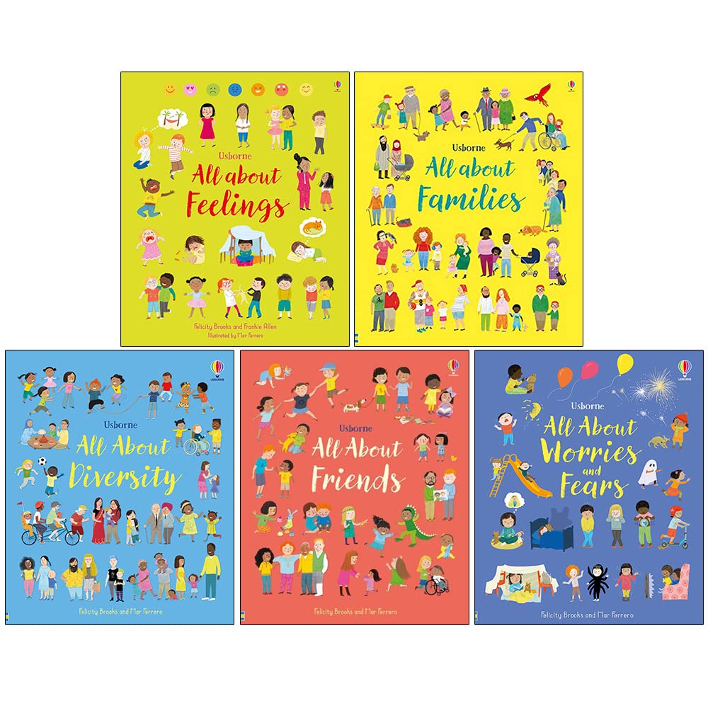 Usborne All About Feelings 5 Book Set by Felicity Brooks - Hardback - Ages 3-6