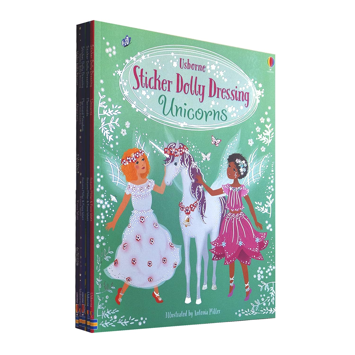 Usborne Sticker Dolly Dressing 5 Books Collection Set by Fiona Watt - Paperback sticker activity books for ages 5+, including Unicorns, Mermaids, Princesses, Dancers and Mermaid Kingdom
