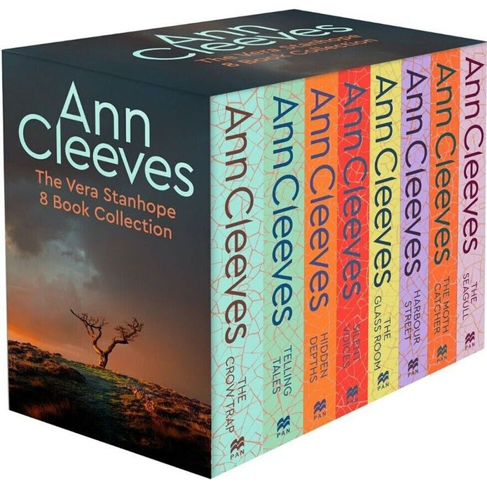 Vera Stanhope Series by Ann Cleeves 8 Books Collection Set - Paperback - The Crow Trap, Telling Tales, Hidden Depths, Silent Voices, The Glass Room, Harbour Street, The Moth Catcher, The Seagull