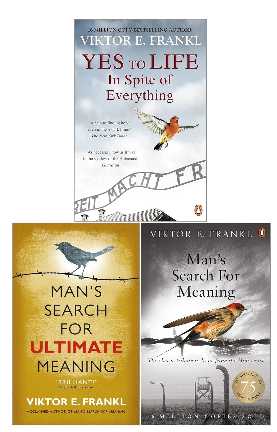 Man's Search for Meaning by Viktor E. Frankl - paperback book cover, part of the 3 books collection set