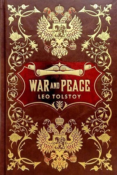 War and Peace by Leo Tolstoy - deluxe leather bound classic fiction edition, front cover