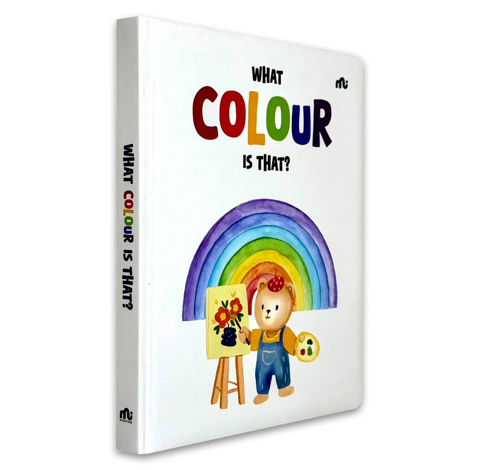 What Colour Is That? by Moonstone - front cover of colours board book for toddlers ages 0-3
