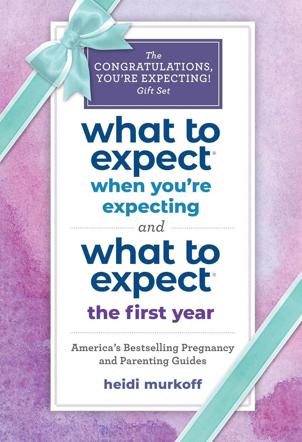 What to Expect Congratulations You're Expecting Gift Set by Heidi Murkoff - slipcased paperback set including What to Expect When You're Expecting and The First Year