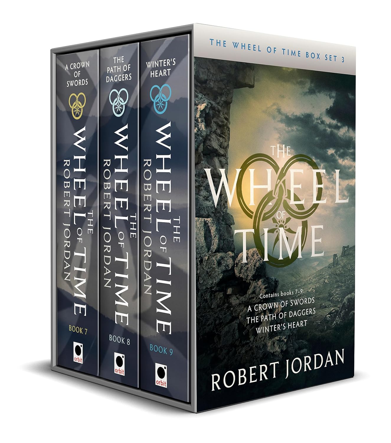 Wheel of Time Box Set 3 Books 7-9 - A Crown of Swords, The Path of Daggers, Winter's Heart by Robert Jordan - Paperback fantasy fiction collection