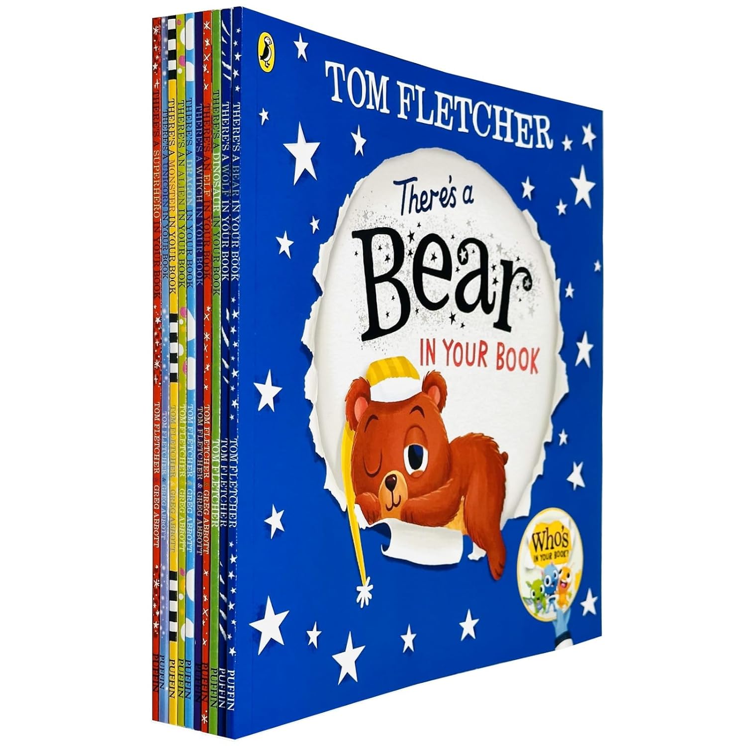Who's In Your Book? 10 Books Collection Set by Tom Fletcher - interactive paperback picture books featuring Monster, Unicorn, Alien, Dragon and Witch, ages 3-6