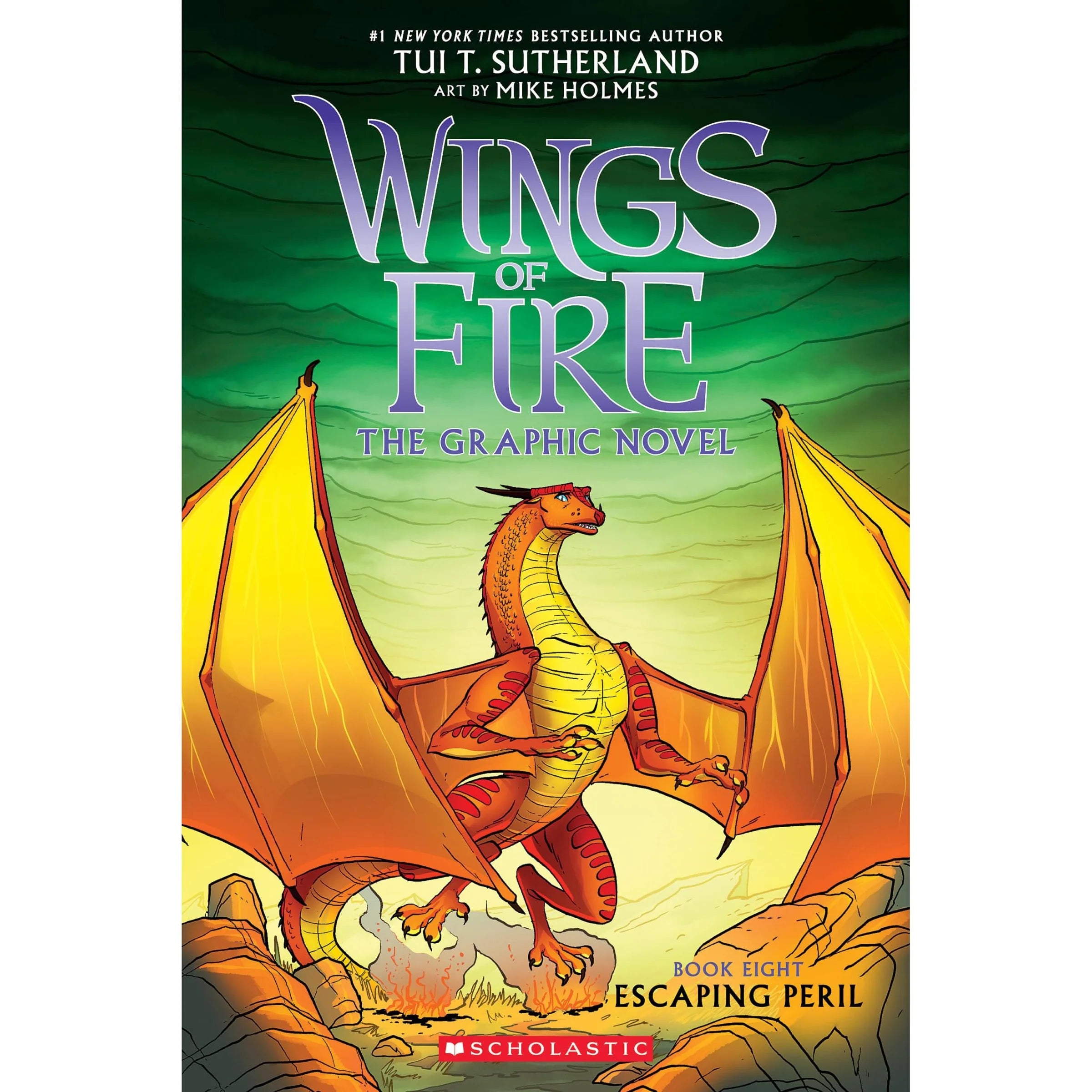Wings of Fire: The Graphic Novel #8 Escaping Peril by Tui T. Sutherland, illustrated by Mike Holmes - paperback graphic novel, ages 8-12