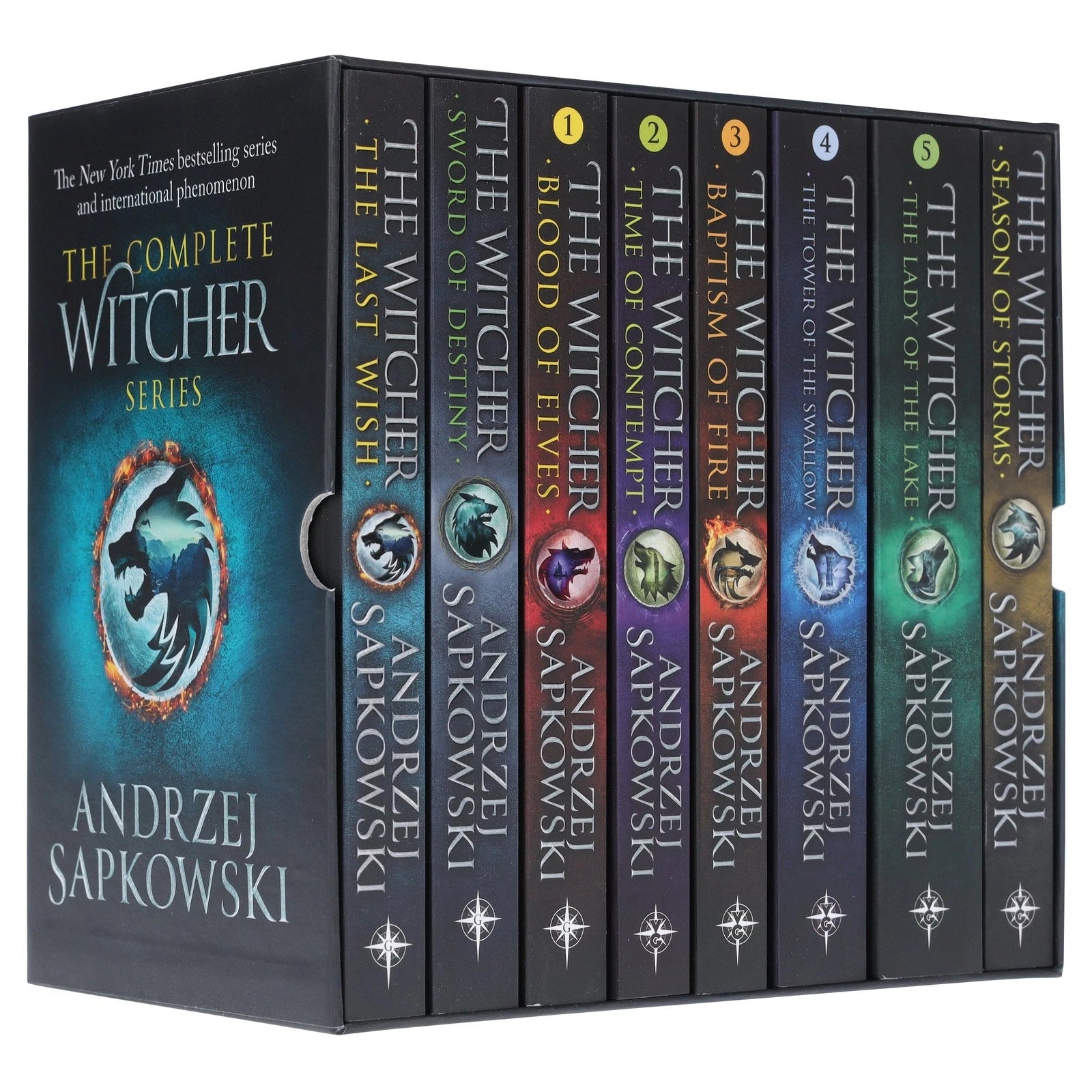 The Witcher 8 Books Collection Box Set by Andrzej Sapkowski paperback edition front cover