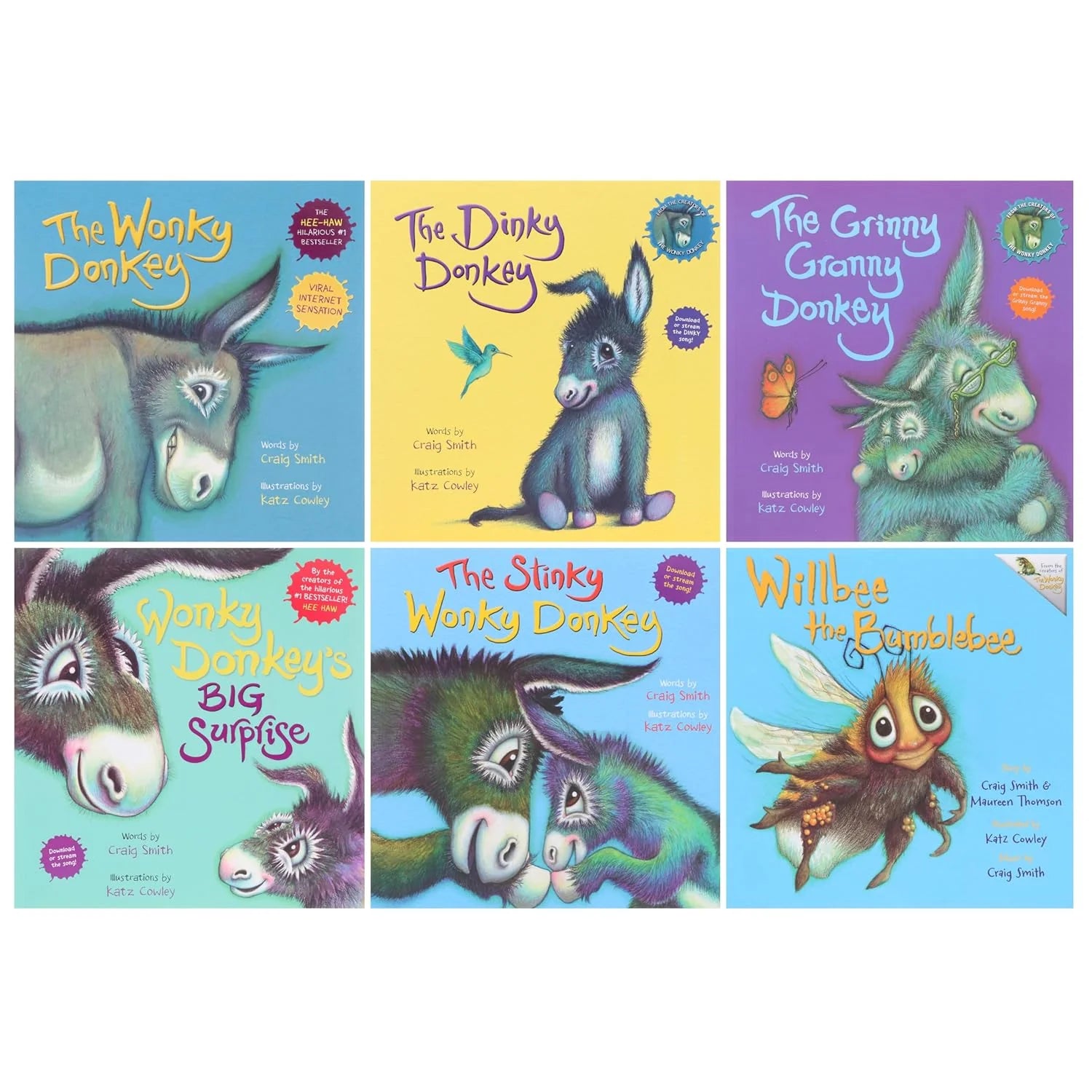 The Wonky Donkey 6 Books Collection Set by Craig Smith - paperback picture books for ages 3-7