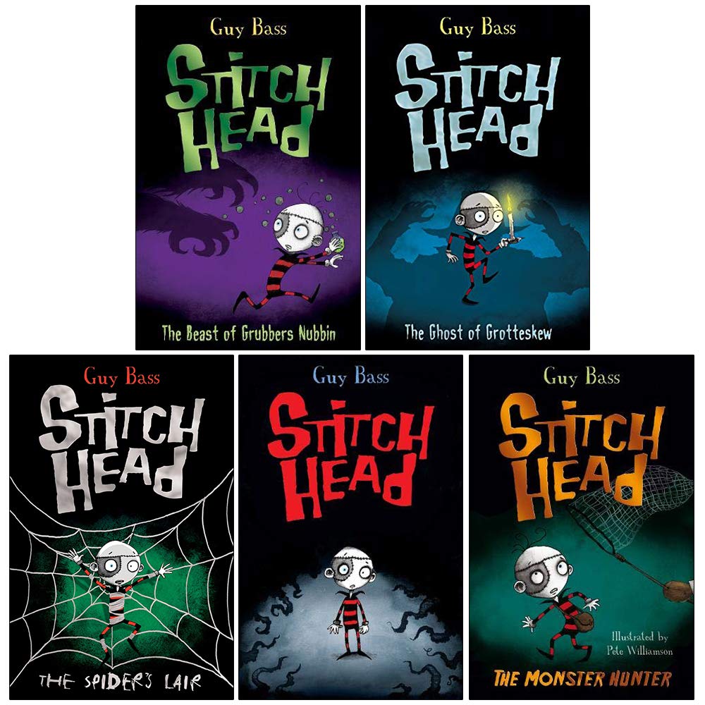 Stitch Head Series 5 Books Collection Set Pack by Guy Bass Paperback ( The Spider's Lair ) - Lets Buy Books