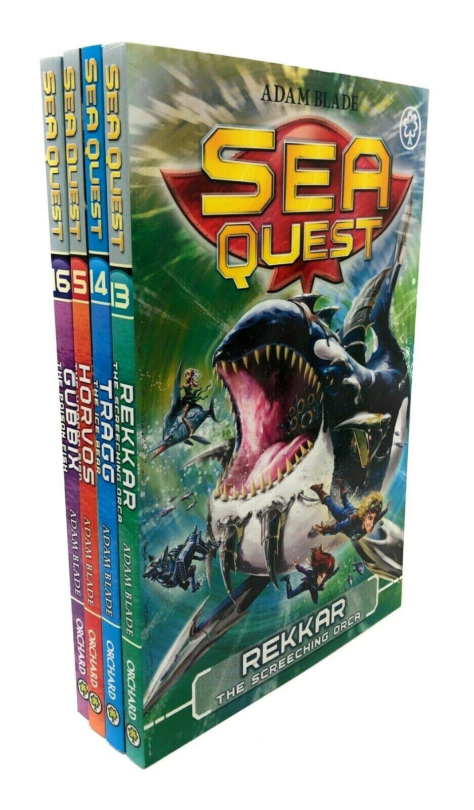 Sea Quest Series 4 Collection 4 Books Set by Adam Blade (Rekkar, Tragg, Horvos, Gubbix) - Lets Buy Books