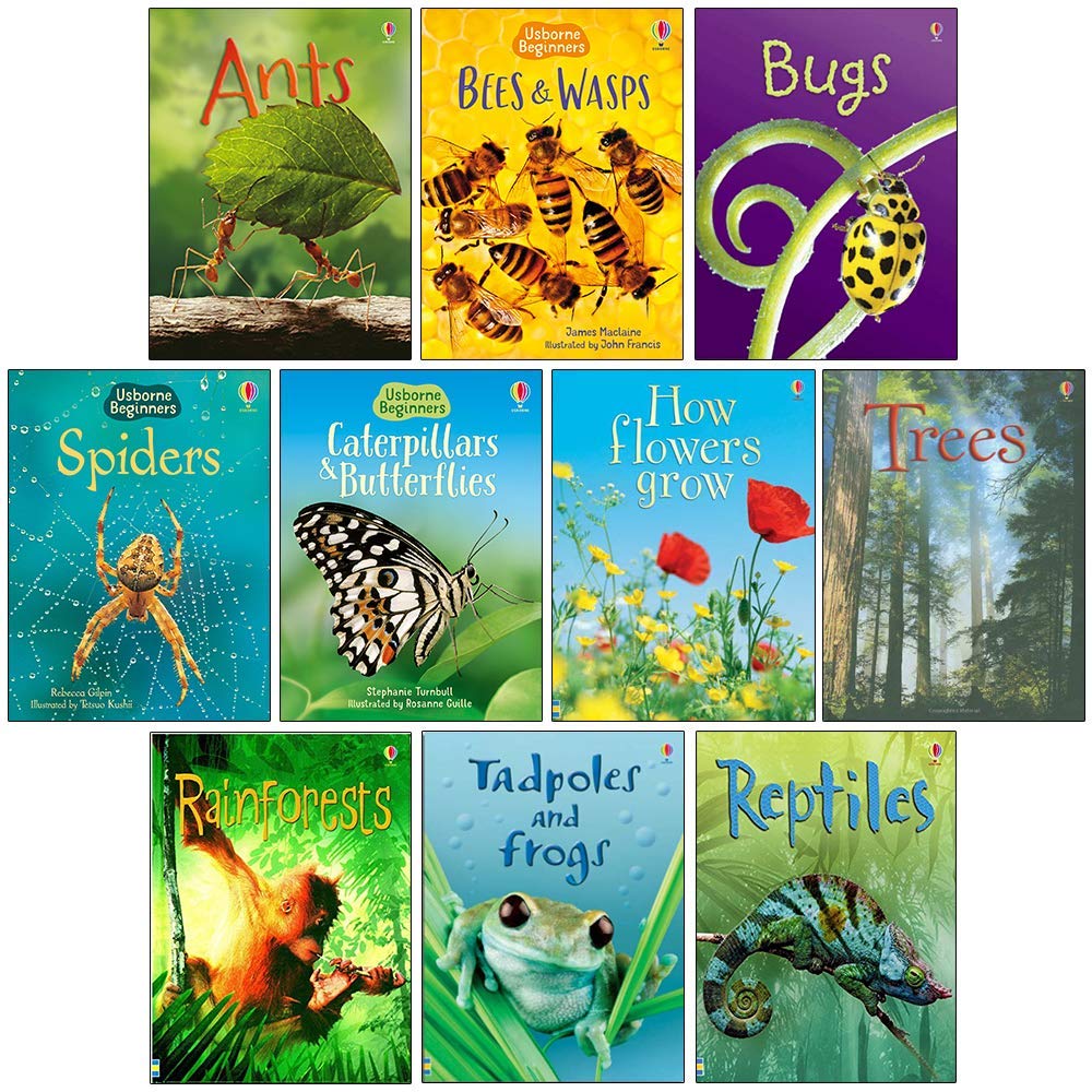 Usborne Beginners Nature 10 Books Set (Ants, Bugs, Spiders, Tree, Reptiles, & MORE) - Lets Buy Books