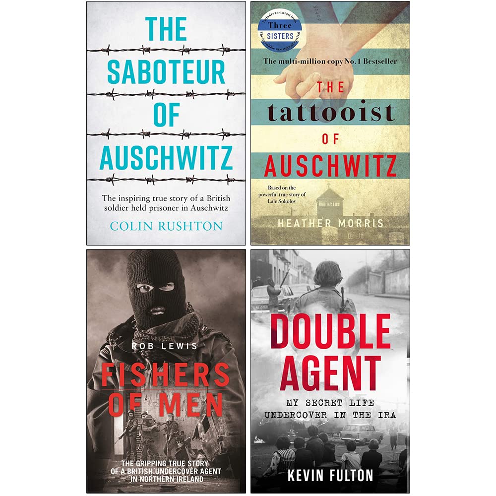 The Saboteur of Auschwitz, Tattooist of Auschwitz, Fishers of Men, 4 Books Collection Set - Lets Buy Books
