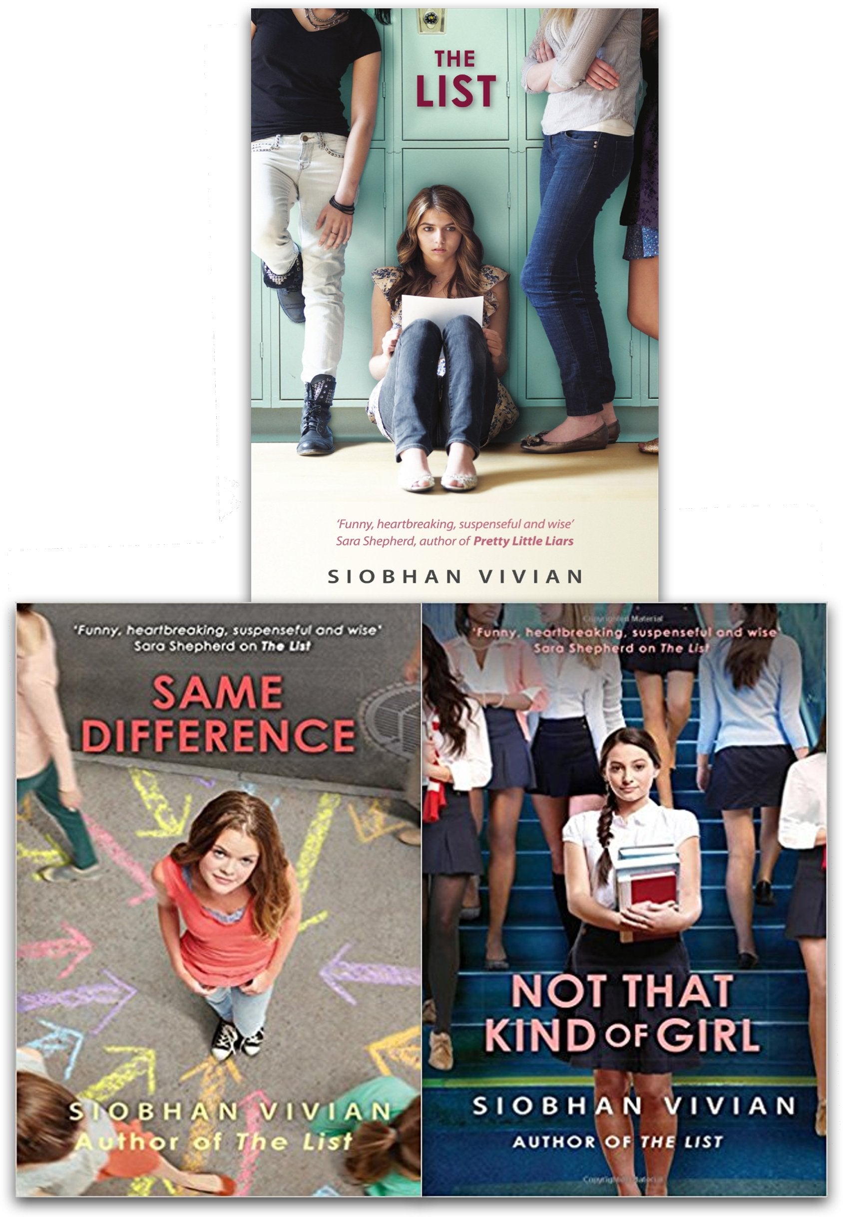 Siobhan Vivian 3 Books Collection Set | Same Difference | Not That Kind Of Girl | The List - Lets Buy Books