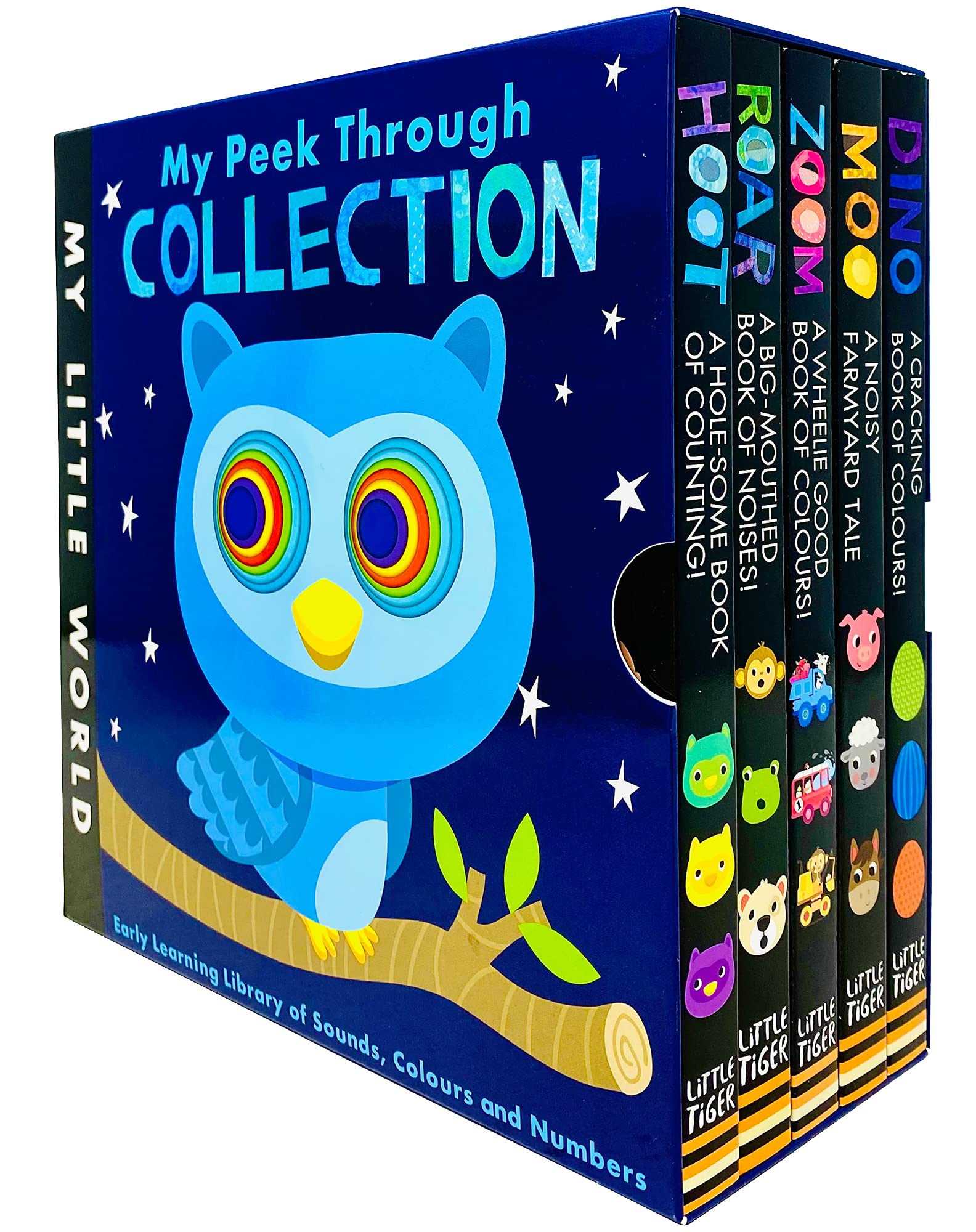 My Little World Series My Peek Through 5 Books Box Set (Dino, Moo, Zoom) Boardbook - Lets Buy Books