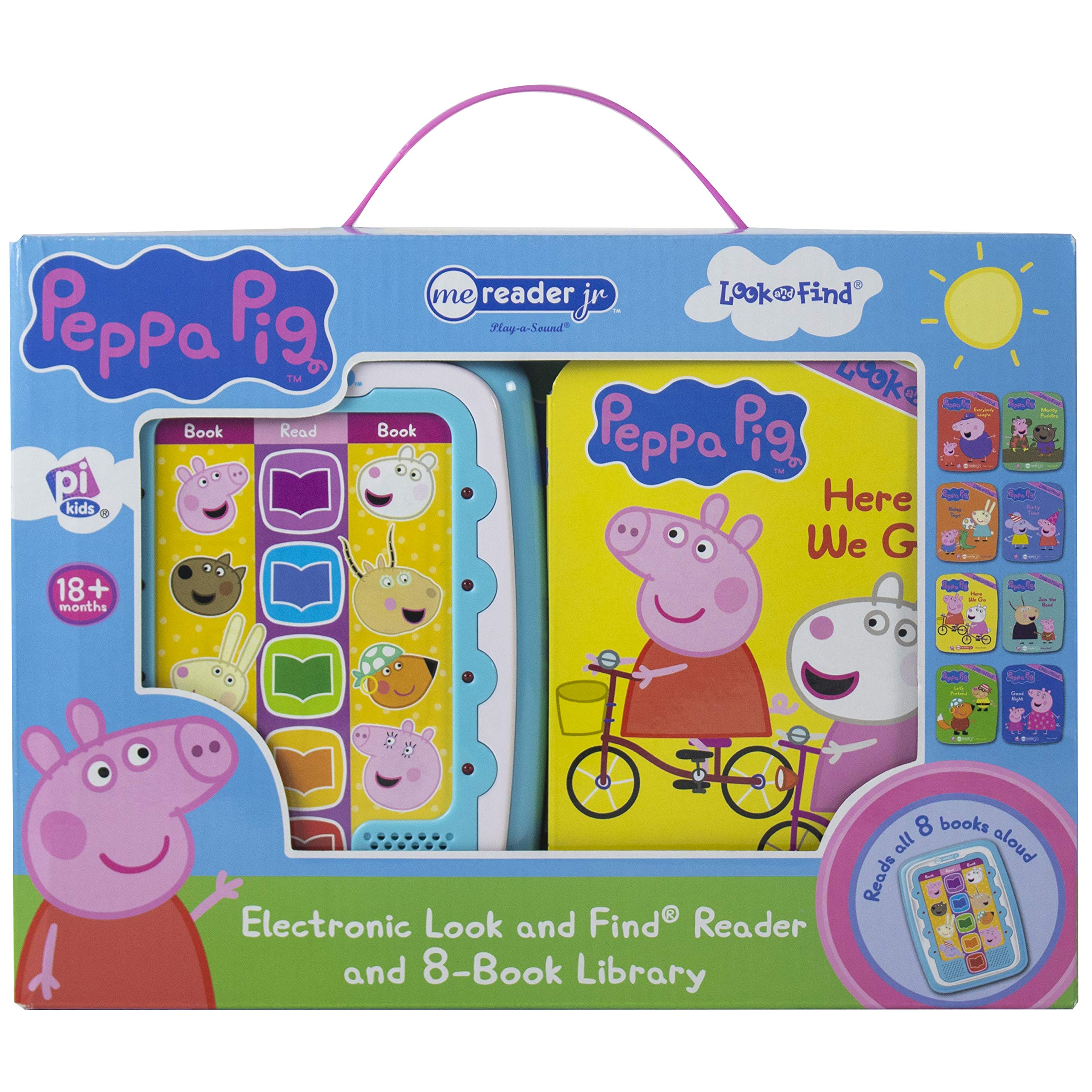 Peppa Pig - Electronic Me Reader Jr and 8 Look and Find Sound Book Library PI Kids - Lets Buy Books