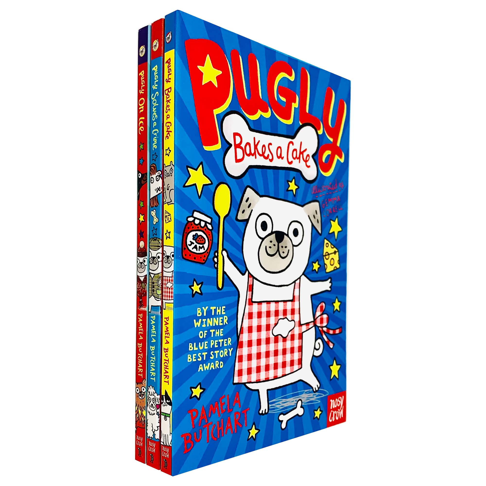 Pugly Pamela Butchart Collection 3 Books Set (Pugly Bakes a Cake, Solves a Crime, On Ice) - Lets Buy Books