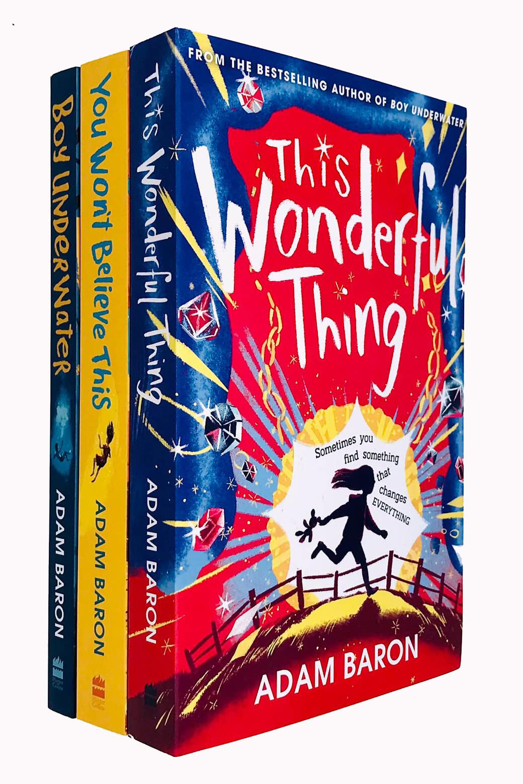 Adam Baron 3 Books Collection Set - Boy Underwater, You Won't Believe This, This Wonderful Thing - Paperback Ages 9-12