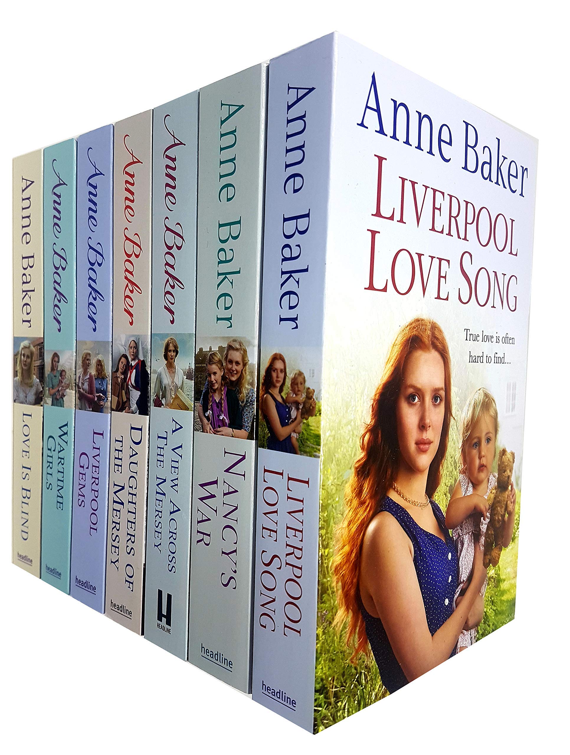 Anne Baker Collection 7 Books Set paperback - Daughters of the Mersey, Liverpool Love Song, Liverpool Gems, Nancy's War, Love is Blind, Wartime Girls, A View Across the Mersey