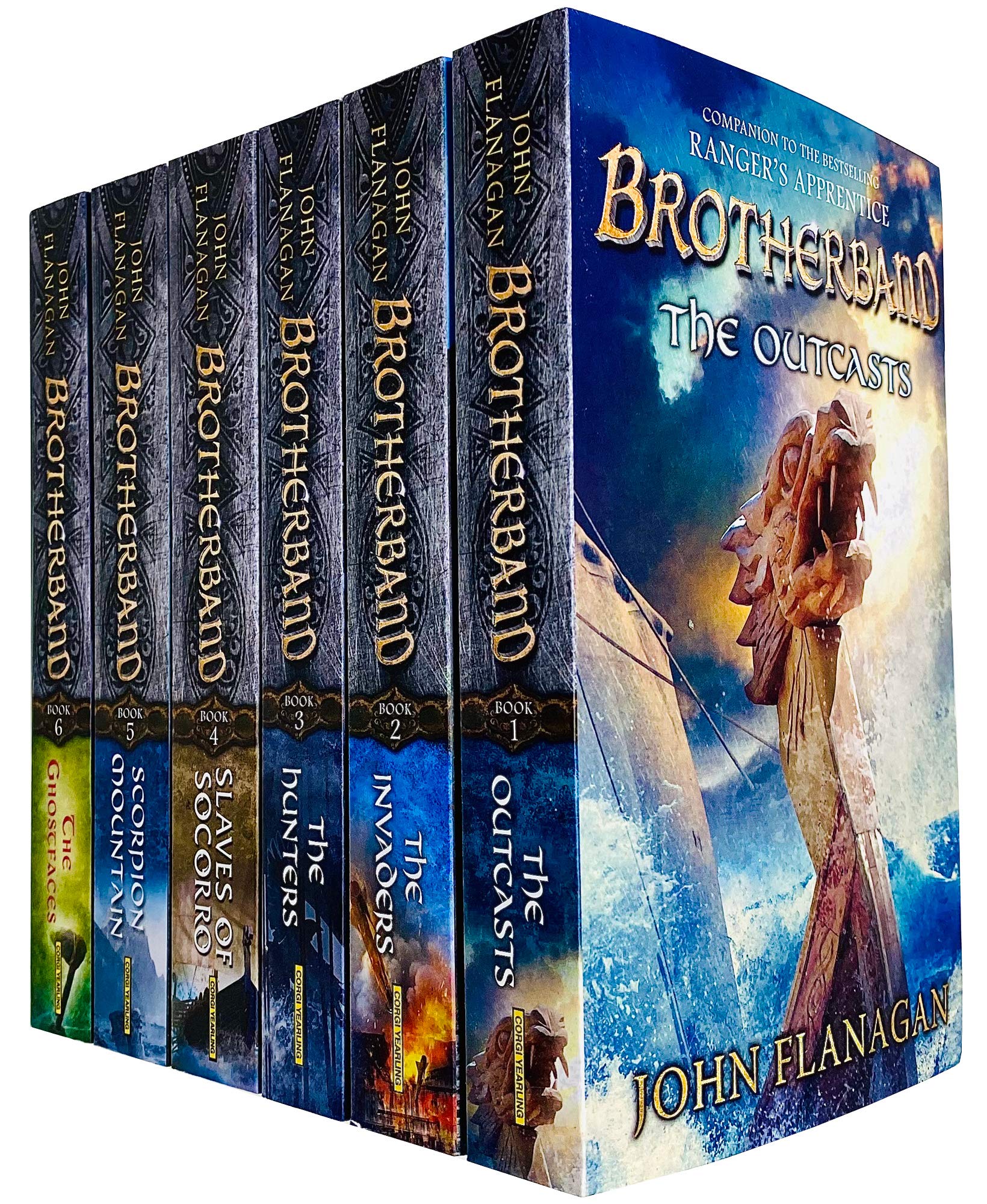 Brotherband Chronicles 6 Books Collection Set by John Flanagan - Paperback - Ages 9-12 - The Outcasts, The Invaders, The Hunters, Slaves of Socorro, Scorpion Mountain, The Ghostfaces