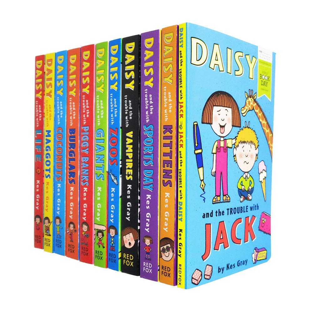 Daisy and the Trouble With... 11 Books Collection Set by Kes Gray - Paperback - Ages 5-9 - includes Kittens, Sports Day, Vampires, Zoos and Giants