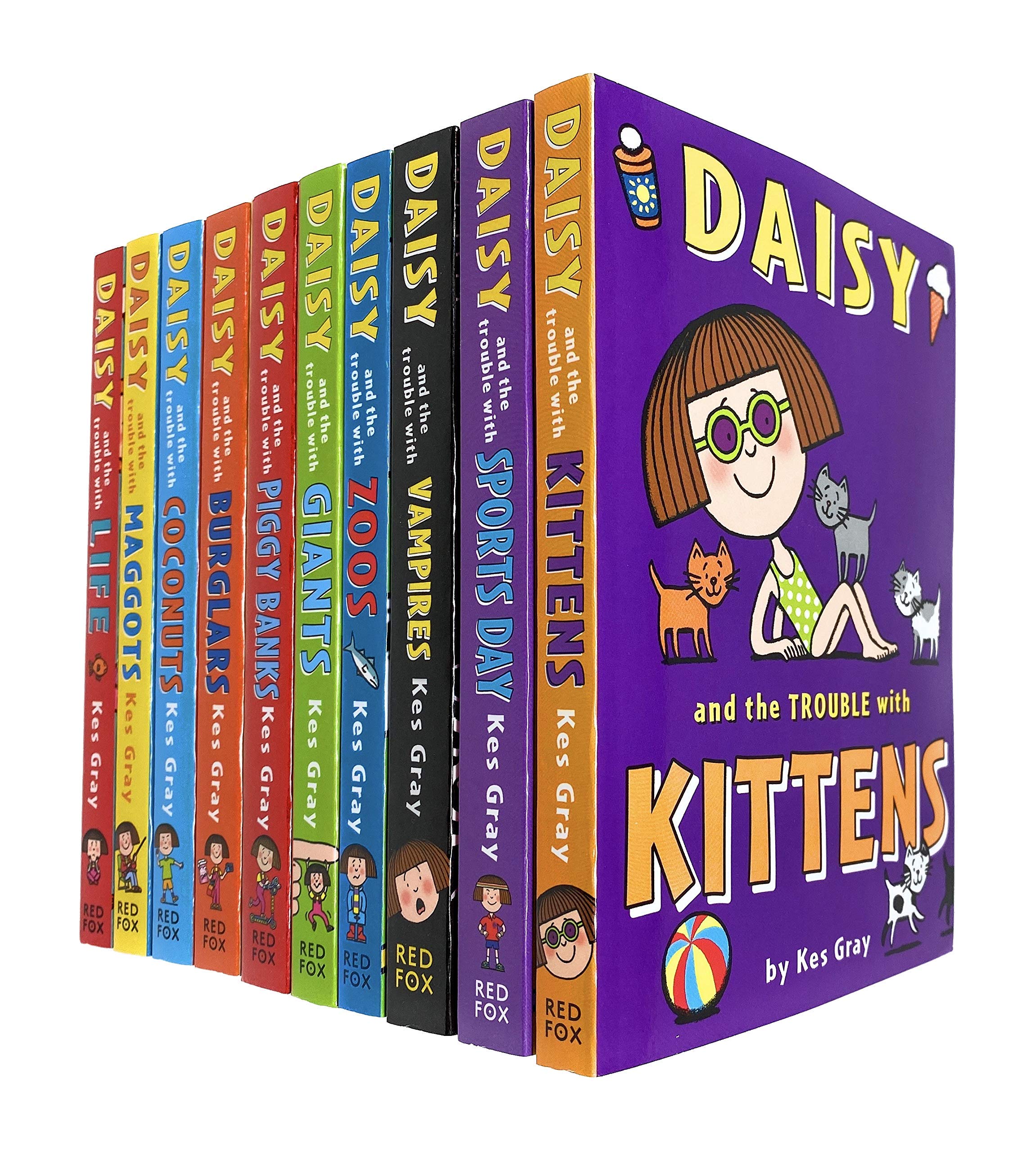 Daisy Fiction Collection by Kes Gray - 10 Book Paperback Set featuring Daisy and the Trouble with Zoos and other Daisy adventures, ages 5-9