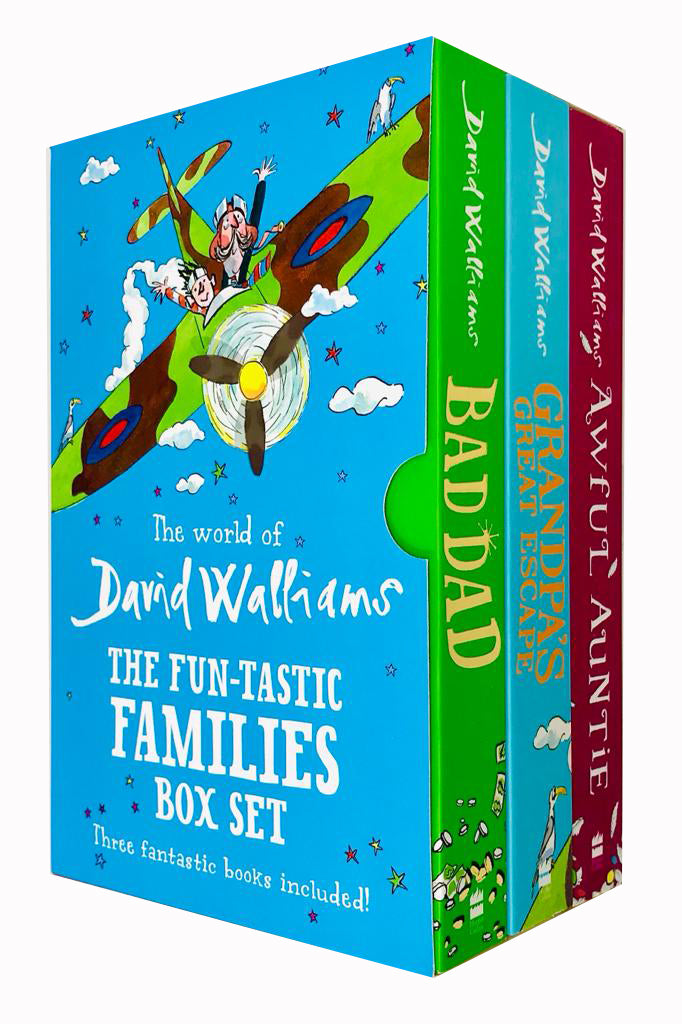 The World of David Walliams: Fun-Tastic Families 3 Book Paperback Box Set featuring Bad Dad, Awful Auntie and Grandpa's Great Escape - ages 7-11