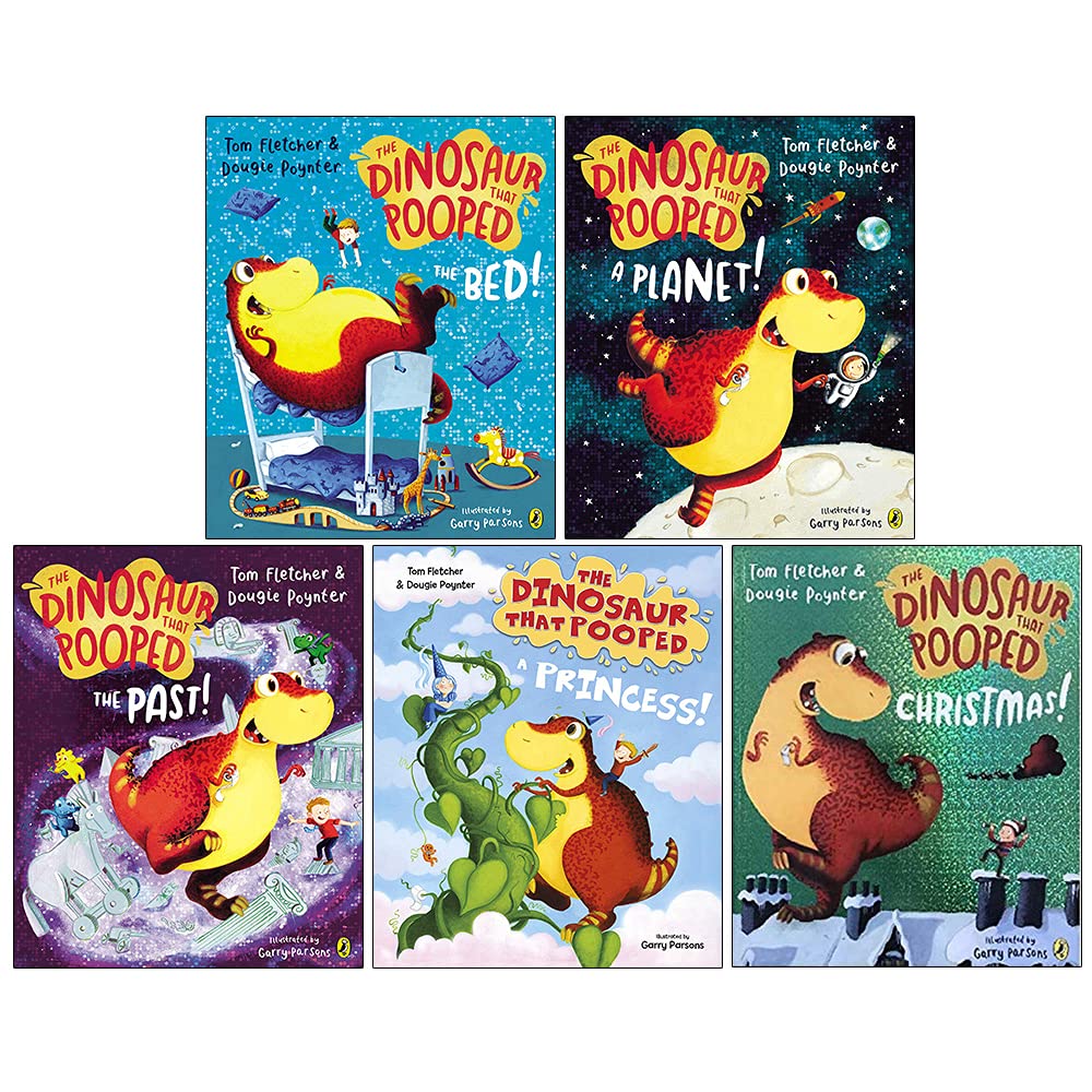 The Dinosaur That Pooped Series 5 Books Collection Set by Tom Fletcher & Dougie Poynter - Paperback - Ages 3-6