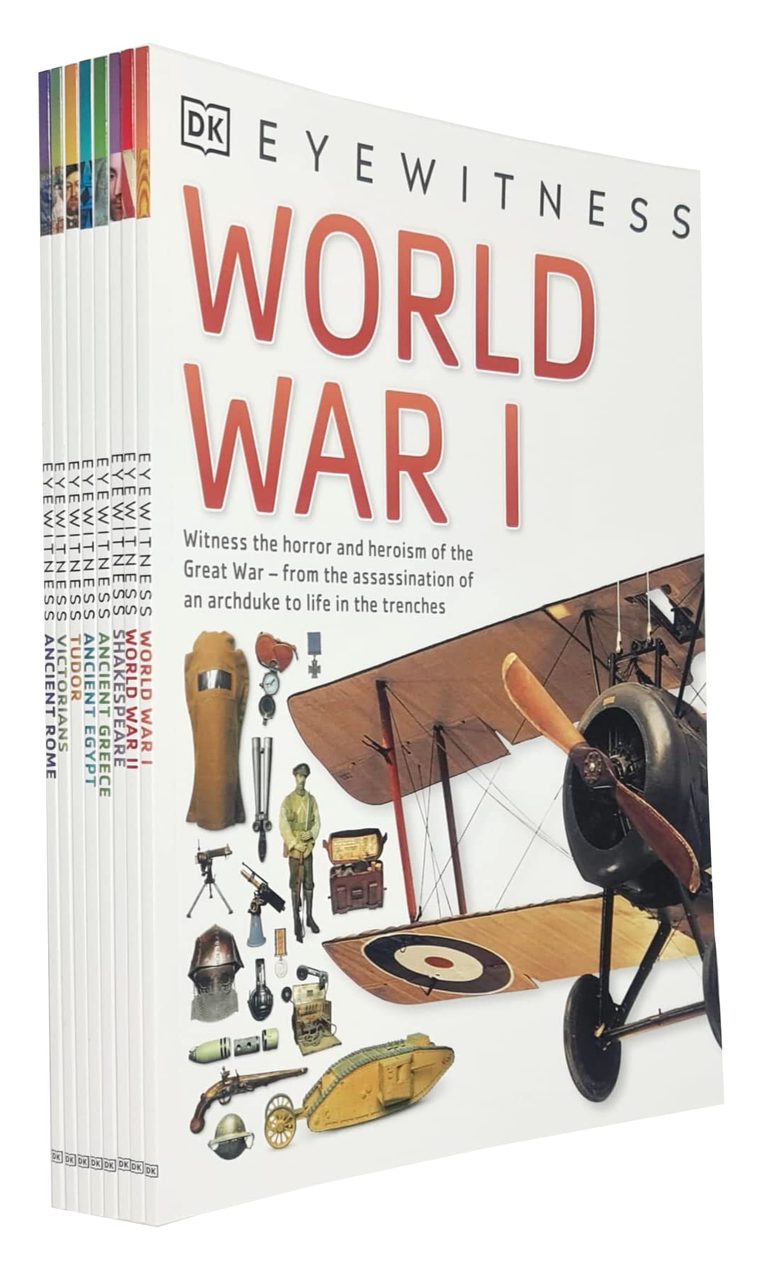 DK Eyewitness Collection 8 Books Set - Ancient Rome, Victorians, Tudor, Ancient Greece, Ancient Egypt, Shakespeare, World War I & World War II - Ages 9-12 - Paperback