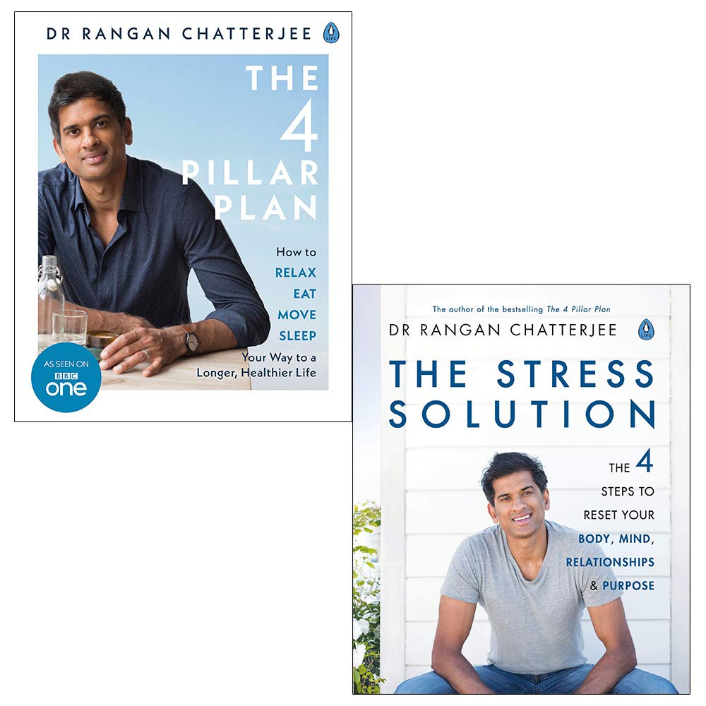 Dr Rangan Chatterjee 2 Books Collection Set - The 4 Pillar Plan and The Stress Solution - Paperback