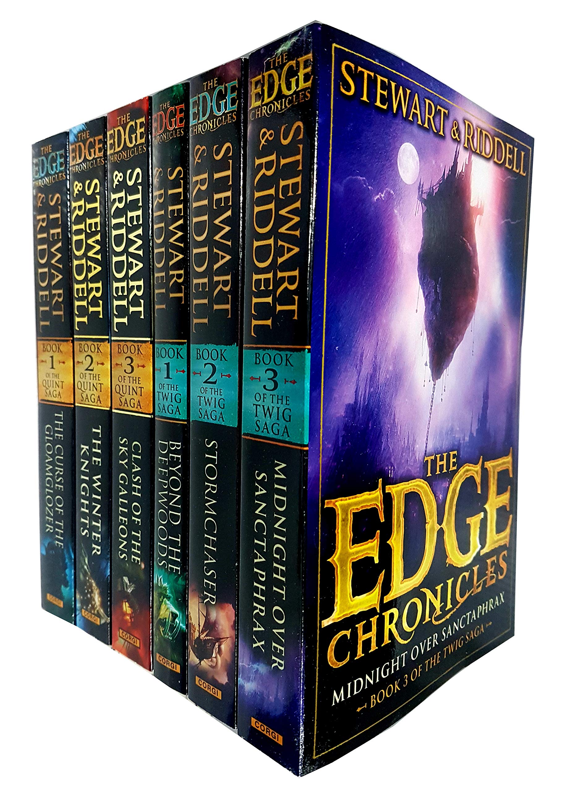 The Edge Chronicles 6 Books Collection Set by Paul Stewart & Chris Riddell - Paperback fantasy adventure set for ages 9-12, includes Beyond the Deepwoods and Stormchaser