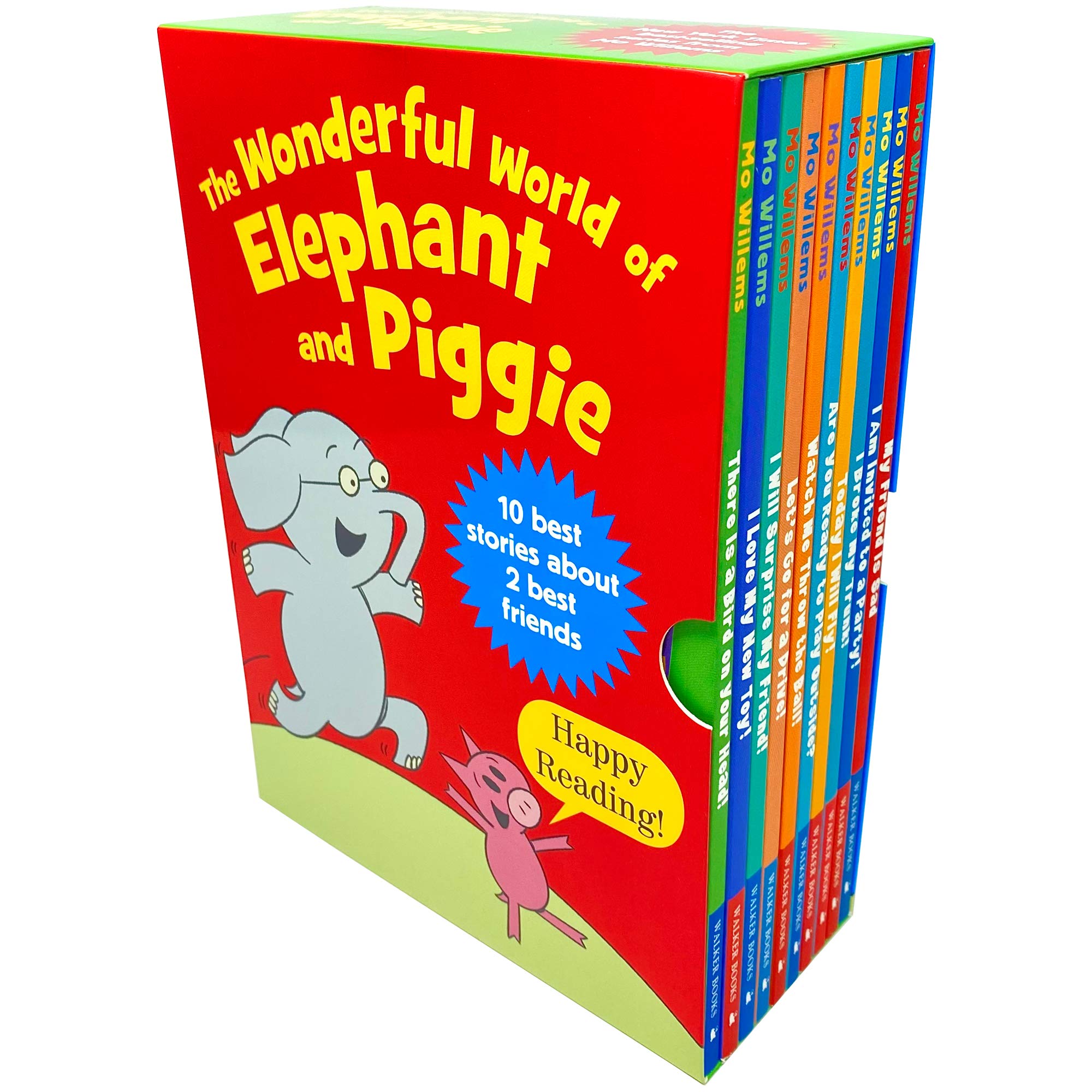 Elephant & Piggie 10 Books Collection Set by Mo Willems - paperback early reader box set for ages 3-6