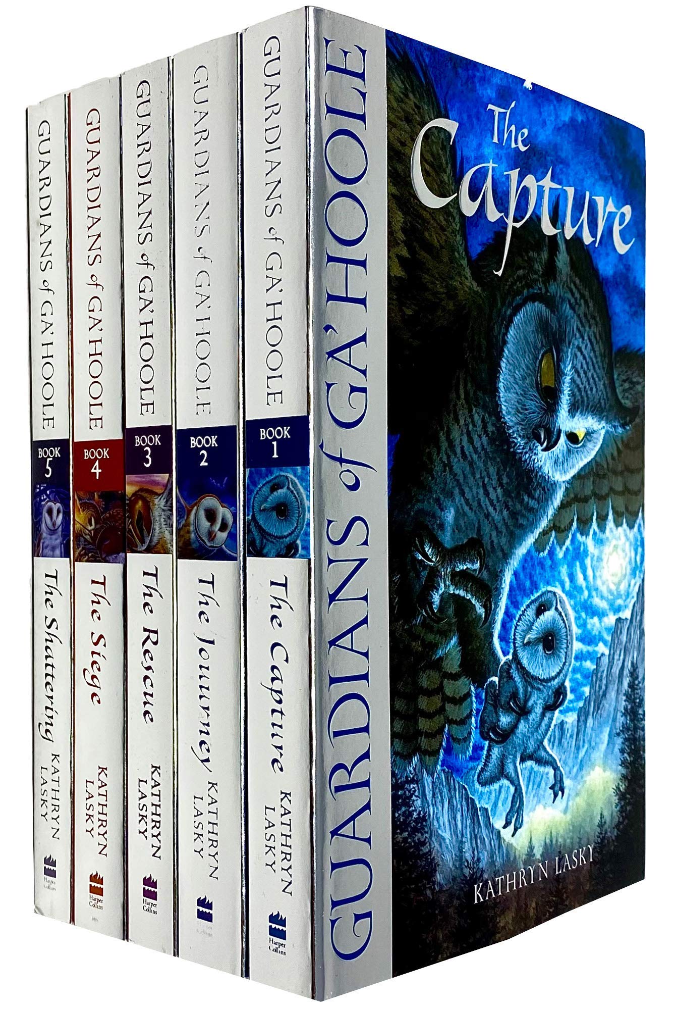 Guardians of Ga'Hoole Series Books 1-5 Collection Set by Kathryn Lasky - Paperback owl fantasy adventure for ages 9-12