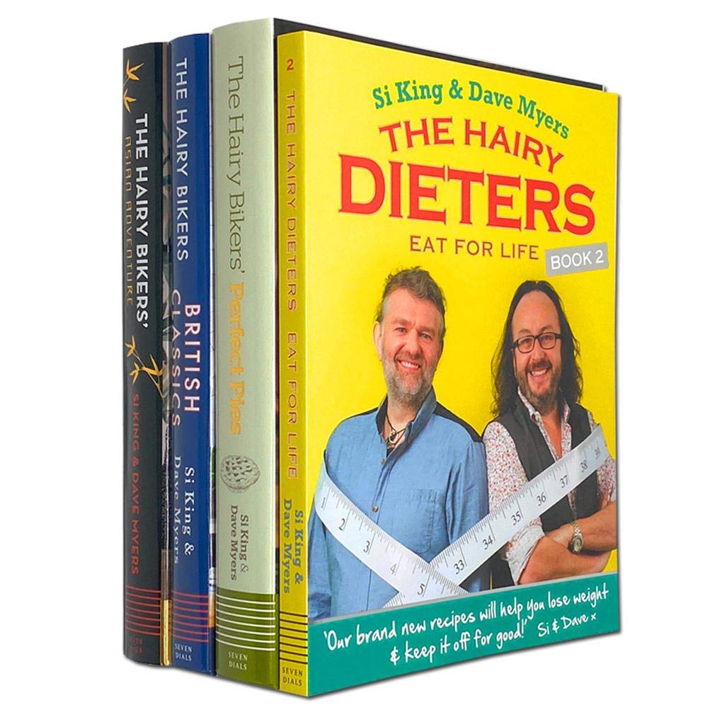 Hairy Bikers 4 Books Collection Set by Si King and Dave Myers - Perfect Pies, British Classics, Asian Adventure, Eat for Life - Paperback cookbook bundle