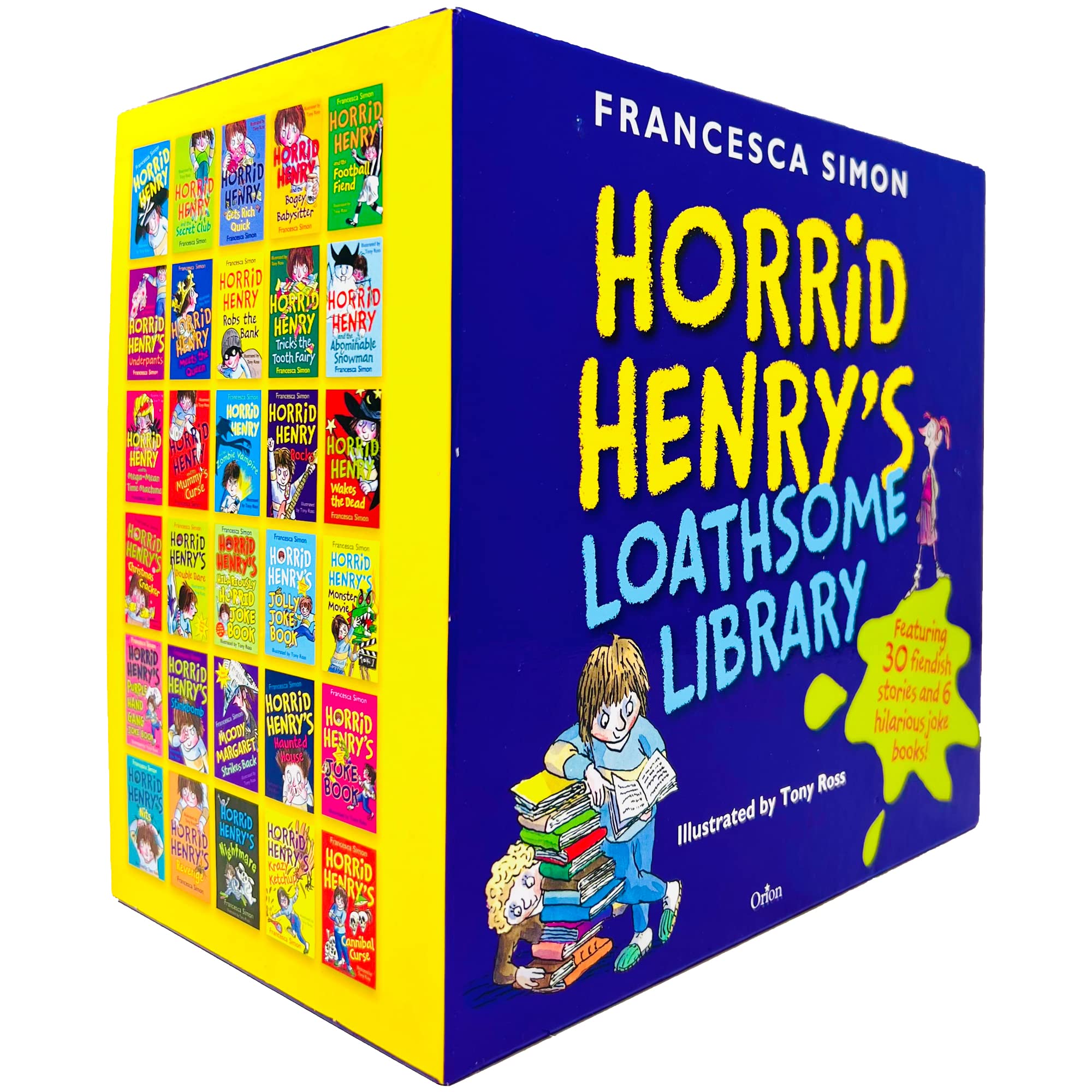 Horrid Henry's Loathsome Library 30 Books Collection Set by Francesca Simon - complete paperback box set for ages 7-9, illustrated by Tony Ross