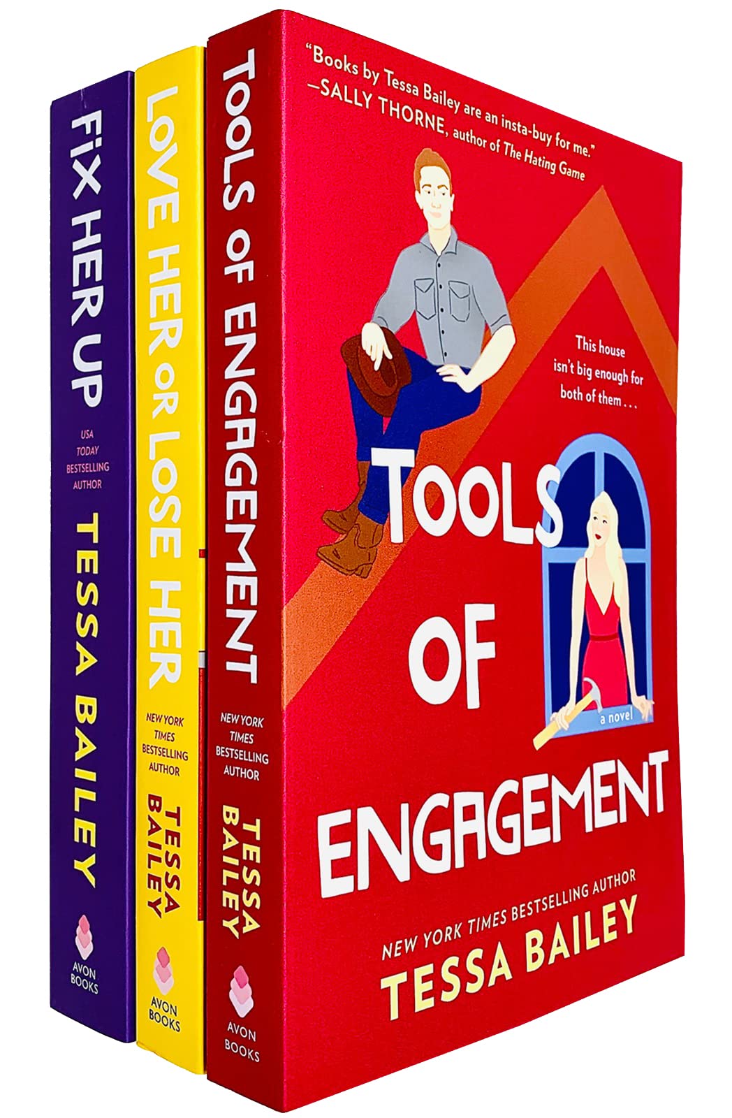 Hot and Hammered 3 Books Collection Set by Tessa Bailey - Fix Her Up, Love Her or Lose Her, Tools of Engagement - Paperback Romance