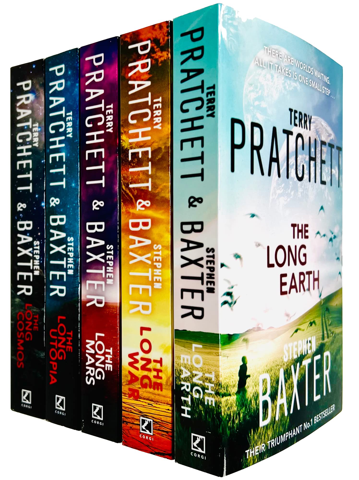The Long Earth Series 5 Books Collection Set by Terry Pratchett & Stephen Baxter - Paperback - Long Earth, Long War, Long Mars, Long Utopia, Long Cosmos