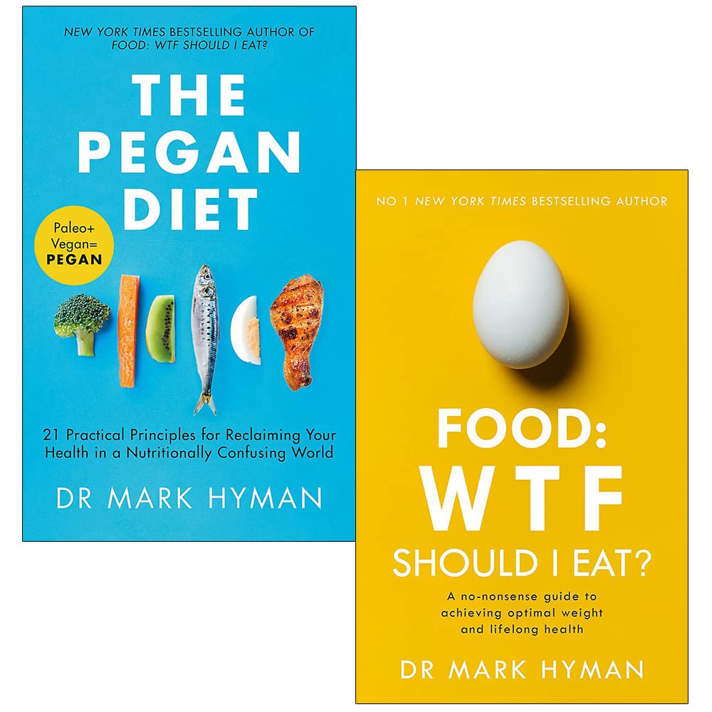 Mark Hyman 2 Books Collection Set - The Pegan Diet and Food: WTF Should I Eat? - Paperback adult non-fiction health and nutrition set
