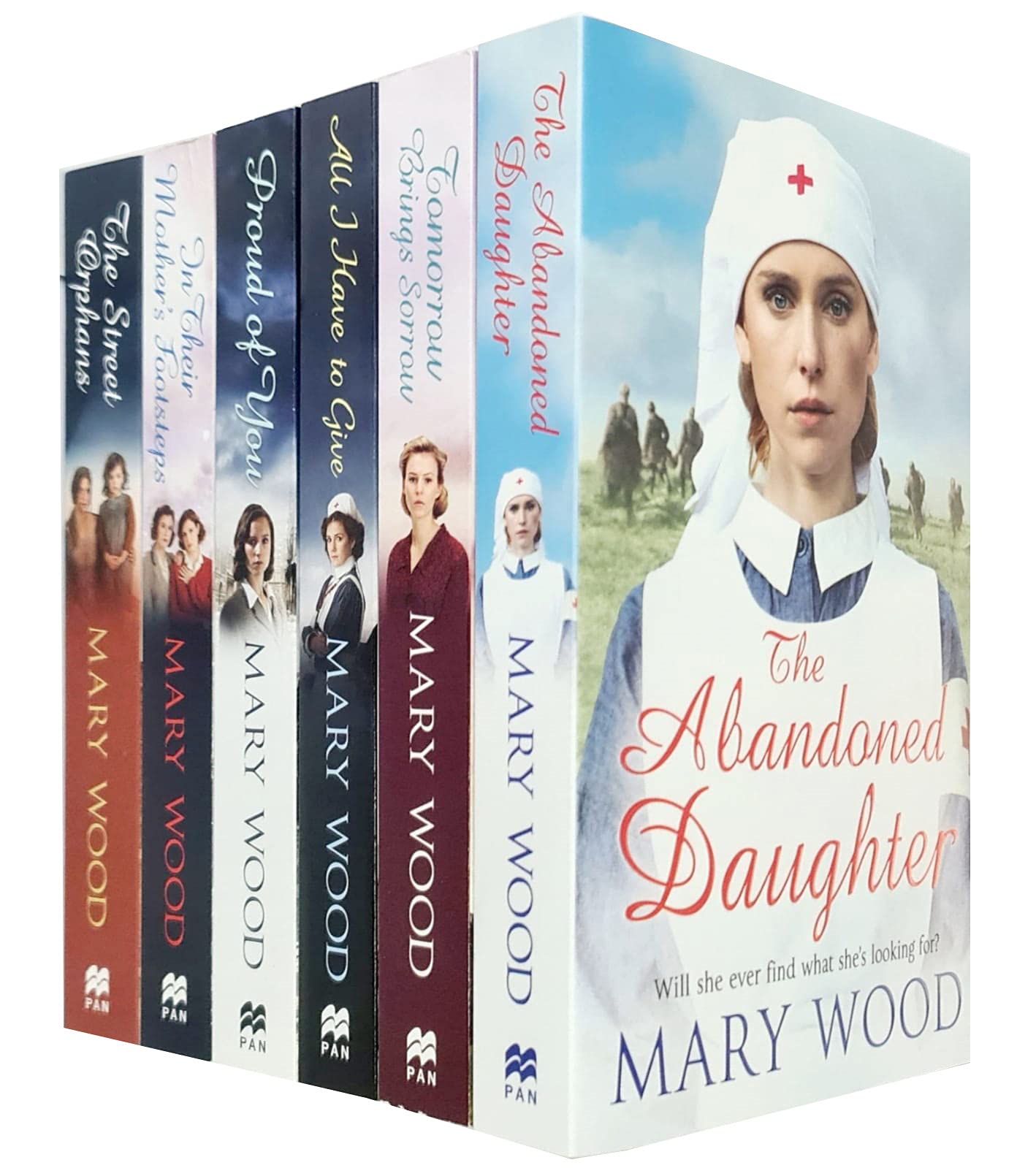 Mary Wood 6 Books Collection Set - The Abandoned Daughter, Tomorrow Brings Sorrow, All I Have to Give, Proud of You, In Their Mother's Footsteps, The Street Orphans - Paperback Family Saga Fiction