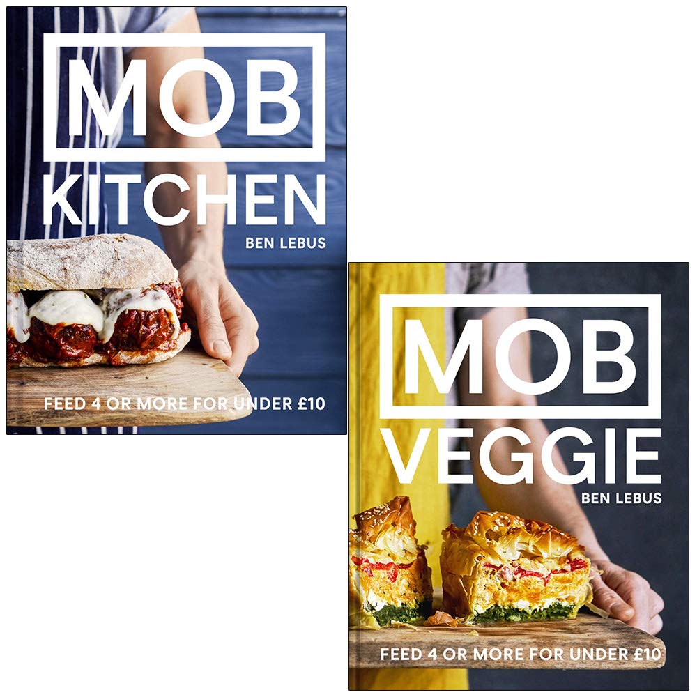 MOB Kitchen and MOB Veggie by Ben Lebus - 2 book hardback cookbook set cover