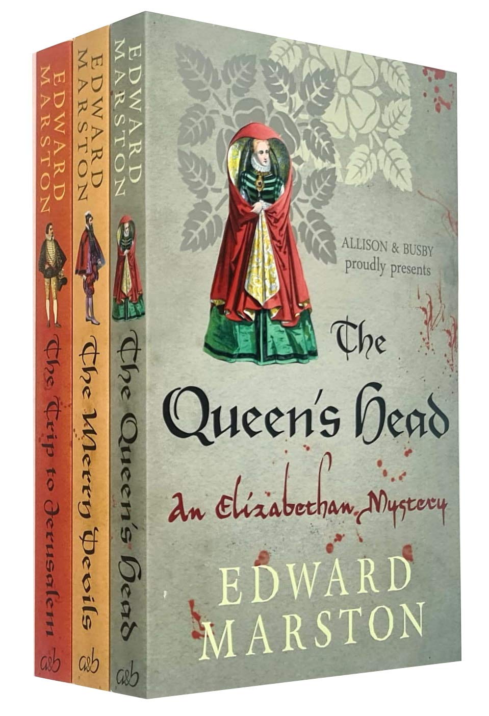 Nicholas Bracewell Series 3 Books Collection Set by Edward Marston - The Queen's Head, The Merry Devils, The Trip to Jerusalem - Paperback Historical Mystery Fiction