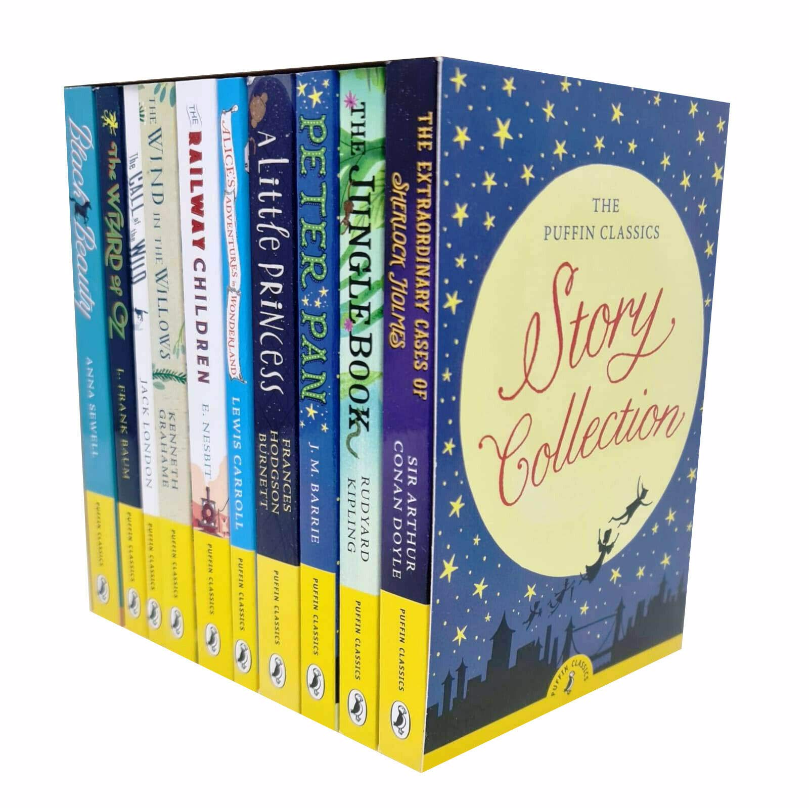 Puffin Classics Story Collection 10 Books Set paperback - includes Sherlock Holmes, Peter Pan, Alice's Adventures in Wonderland, Black Beauty and more, ages 9-12