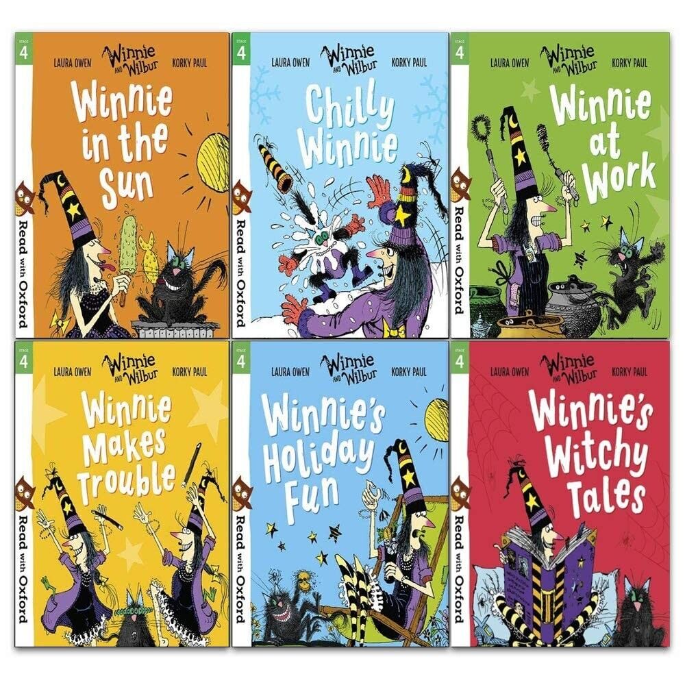Read with Oxford: Winnie and Wilbur 6 Books Collection Set, Stage 4, Ages 5-6, Paperback, by Laura Owen and Korky Paul