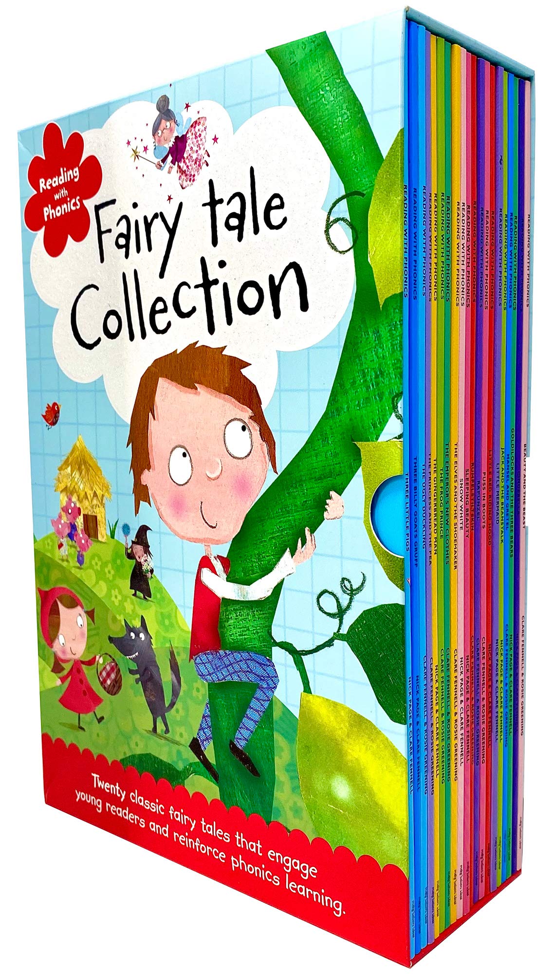 Reading with Phonics Fairy Tale Collection 20 Books Box Set - Paperback - Ages 3-7 - Snow White cover shown