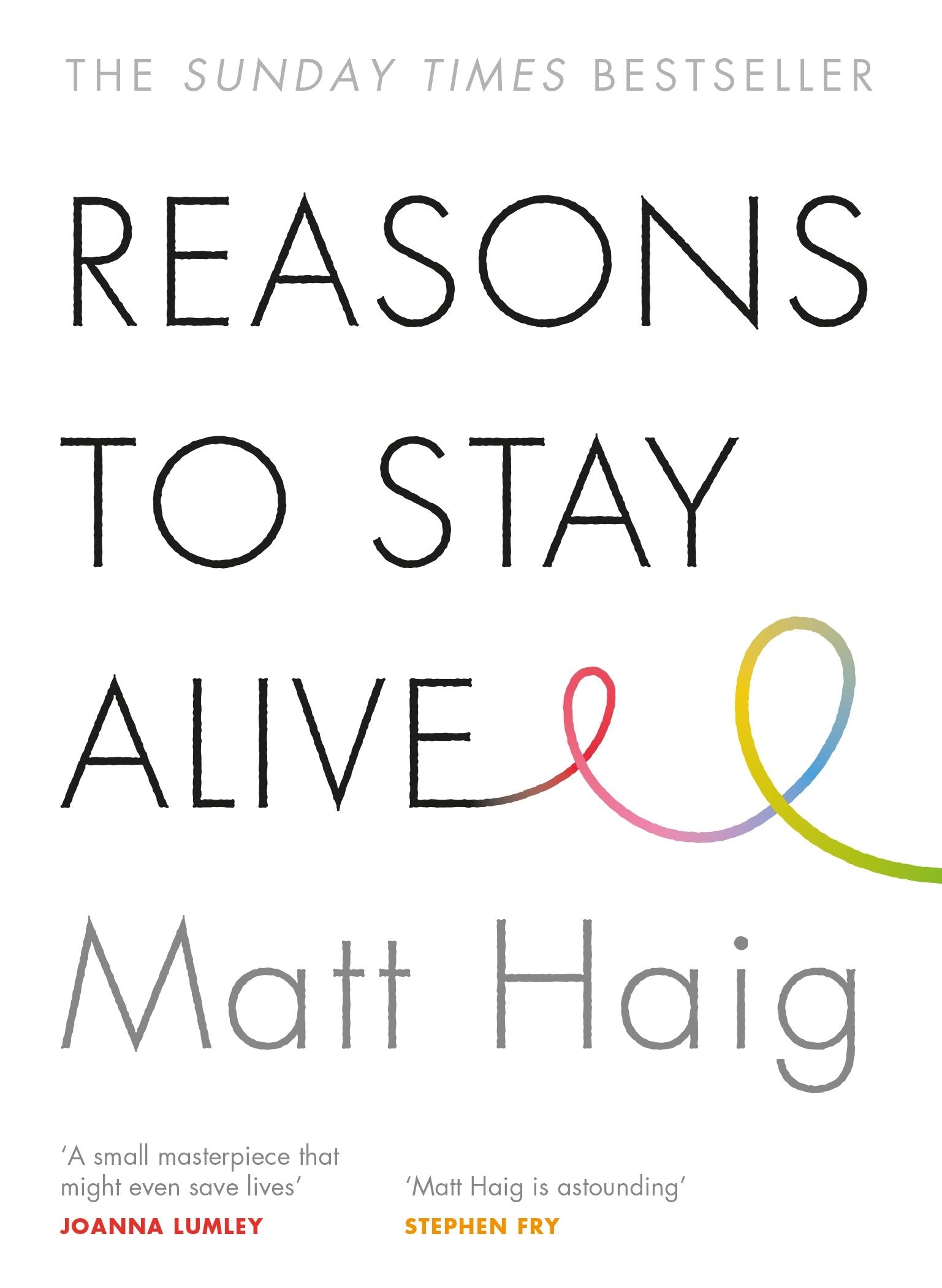 Reasons to Stay Alive by Matt Haig - Canongate paperback memoir cover, Sunday Times bestseller on depression and mental health
