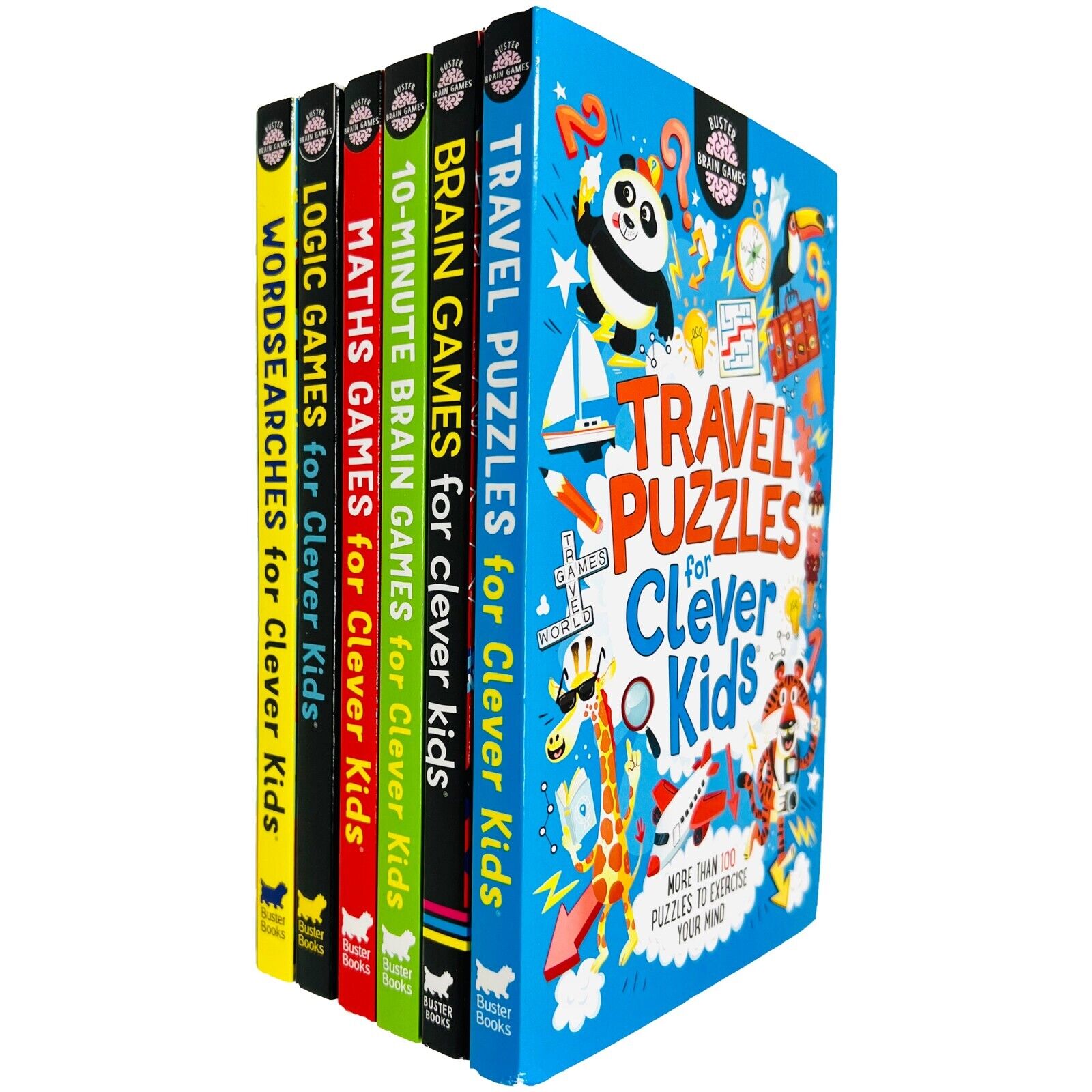 Clever Kids Brain Games 6 Books Collection Set Travel Puzzles for Clever Kids - Lets Buy Books