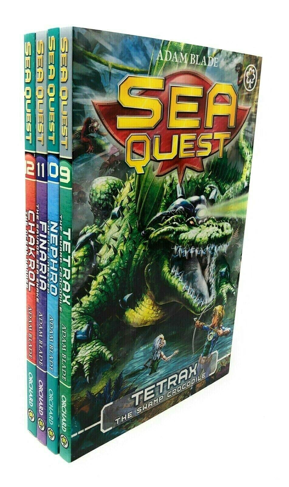 Sea Quest Series 3 Collection 4 Books Set by Adam Blade - Tetrax, Nephro, Finaria and Chakrol - Ages 7-9 Paperback