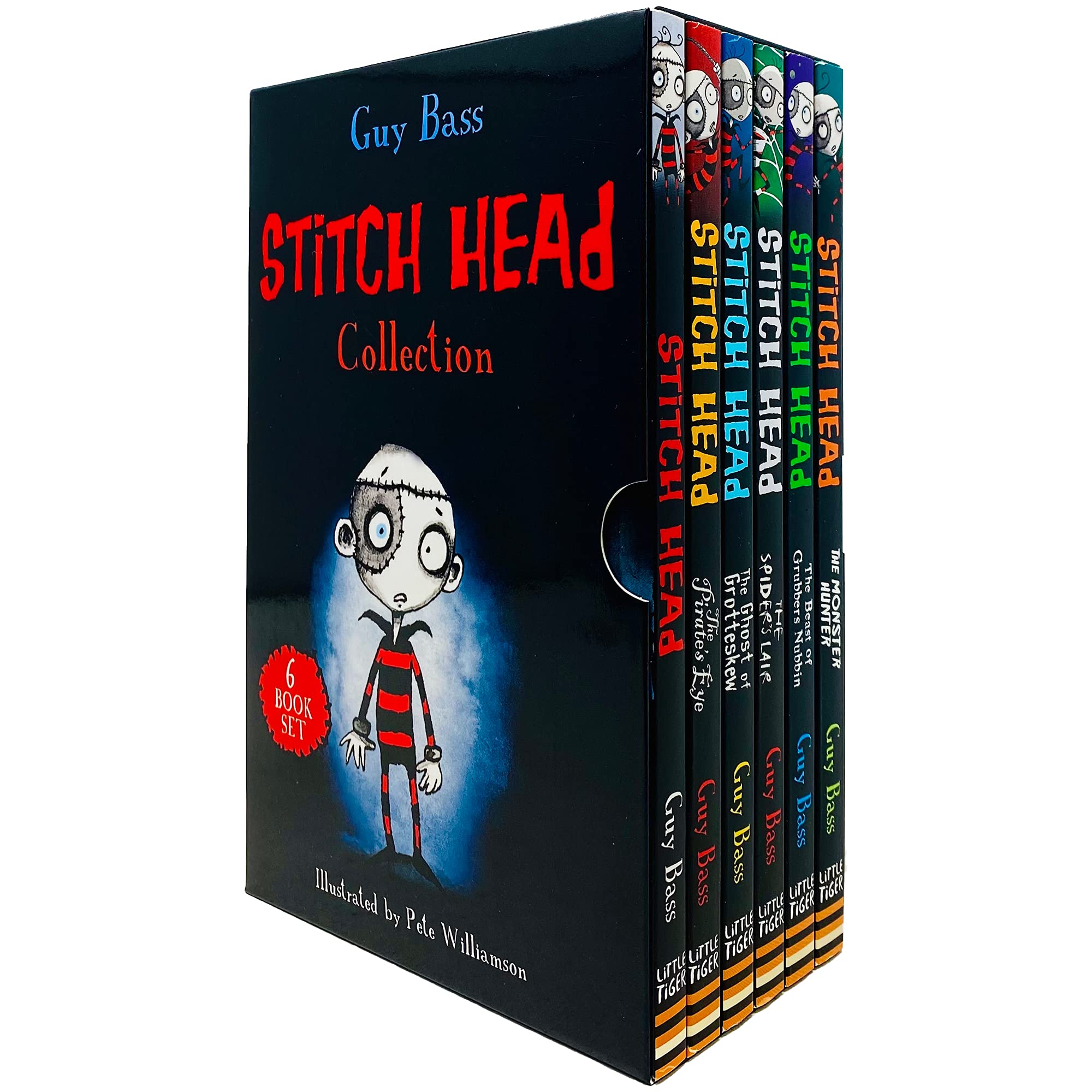 Stitch Head Series Books 1-6 Collection Set by Guy Bass - Paperback - Ages 7-11 - Stitch Head, The Pirate's Eye, The Ghost of Grotteskew, The Spider's Lair, The Beast of Grubbers Nubbin, The Monster Hunter